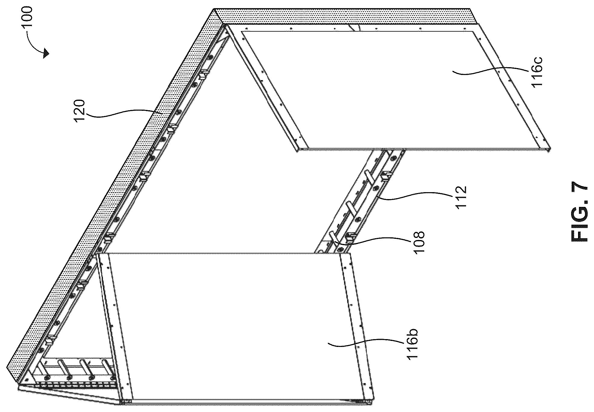Patent US12321206 Figure 7 – Protective cover apparatus for a direct-view light emitting diode (DV LED) screen and a method of protecting and maintaining the DV LED screen