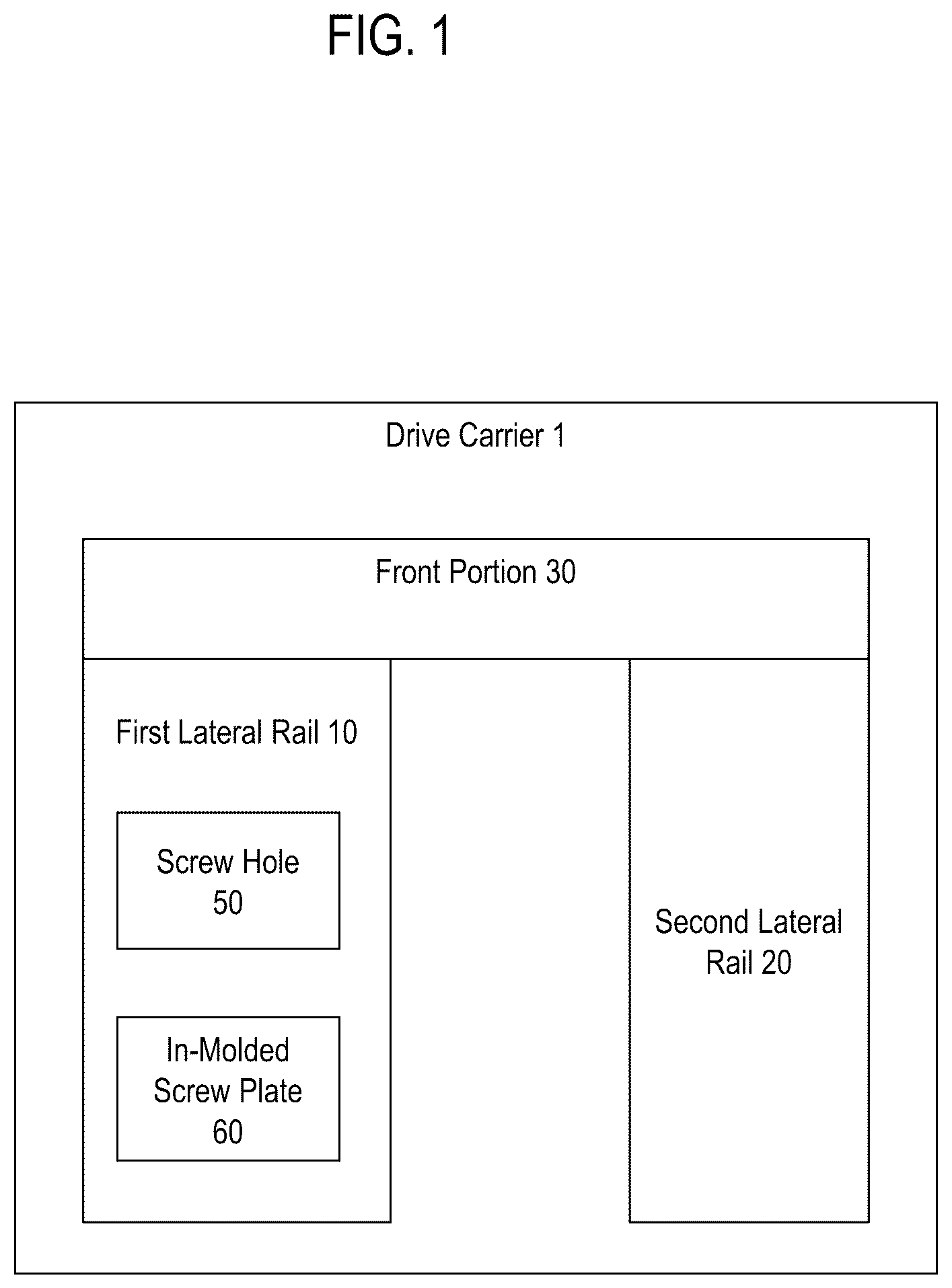 Patent US12321207 Figure 1 – Drive carrier with in-molded screw plate