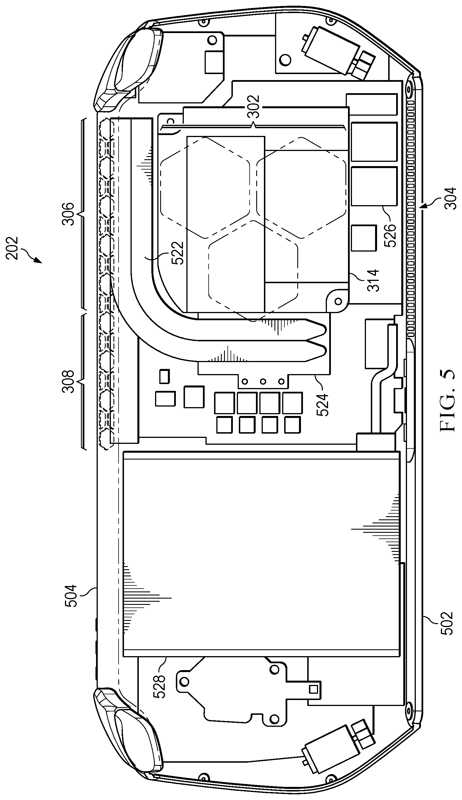 Patent US12321210 Figure 5 – System for thermal management of a handheld computing device