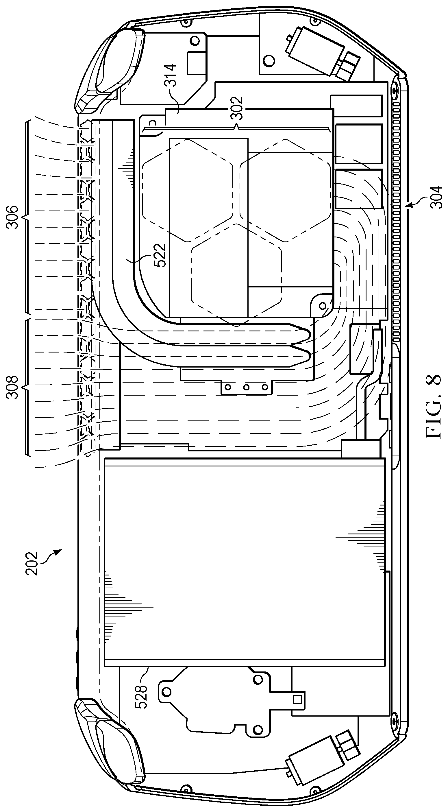 Patent US12321210 Figure 8 – System for thermal management of a handheld computing device