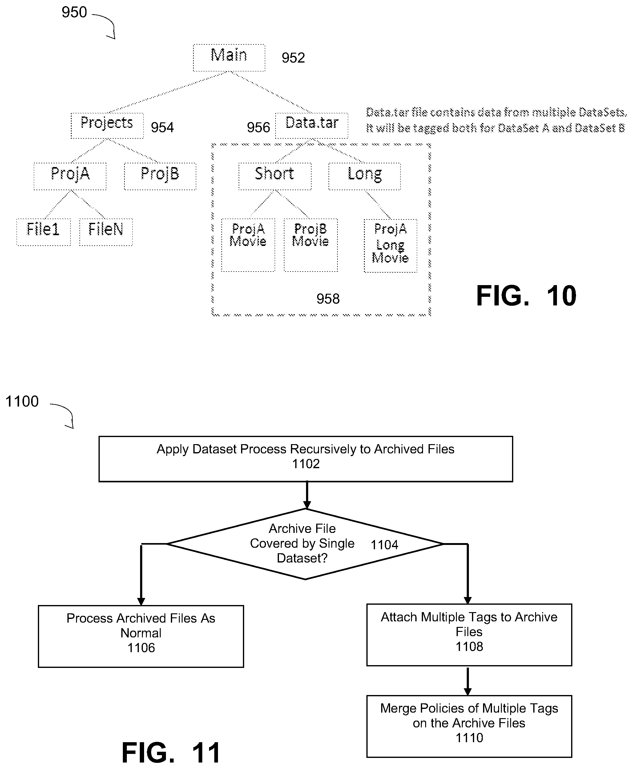 Patent US12321240 Figure 8 – Data catalog for dataset lifecycle management system for content-based data protection
