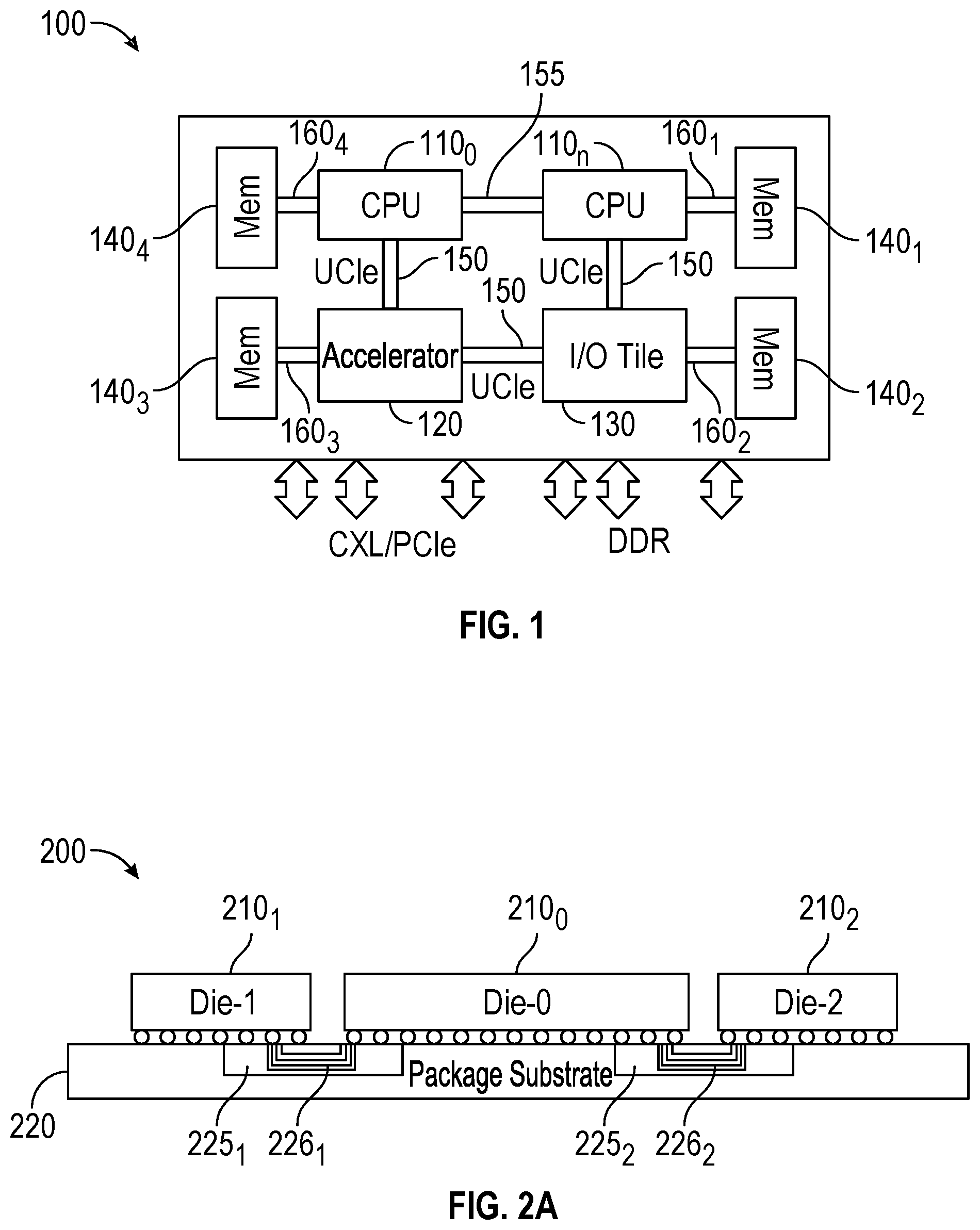 Patent US12321305 Figure 1 – Sideband interface for die-to-die interconnects