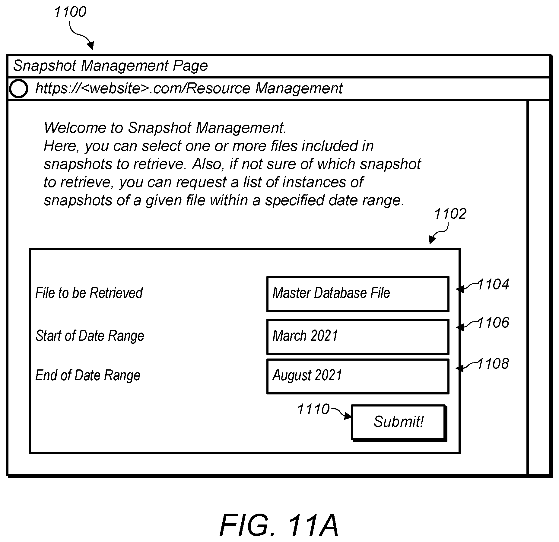 Patent US12321314 Figure 11 – File-level snapshot access service