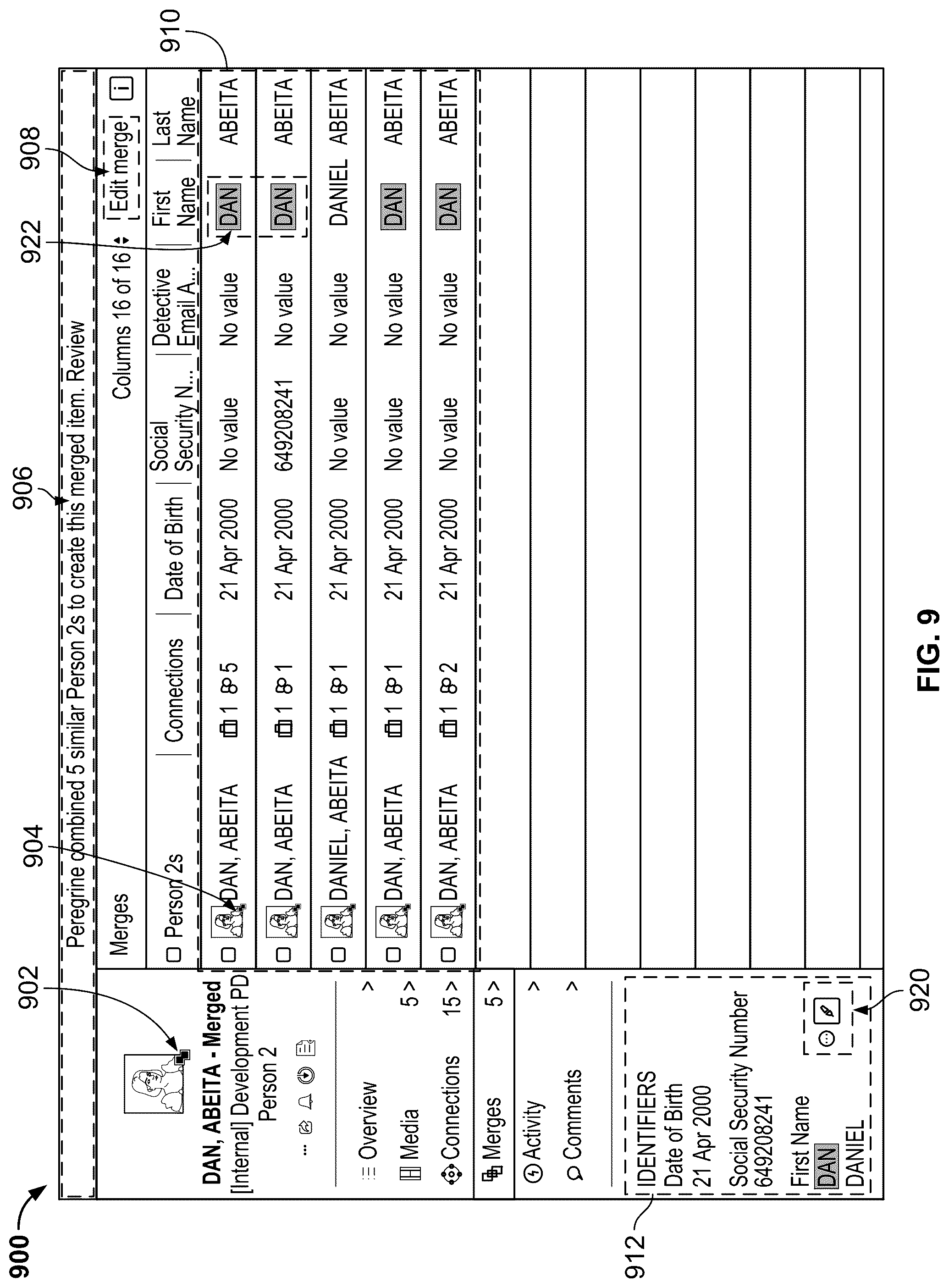 Patent US12321330 Figure 9 – Entity resolution using machine learning