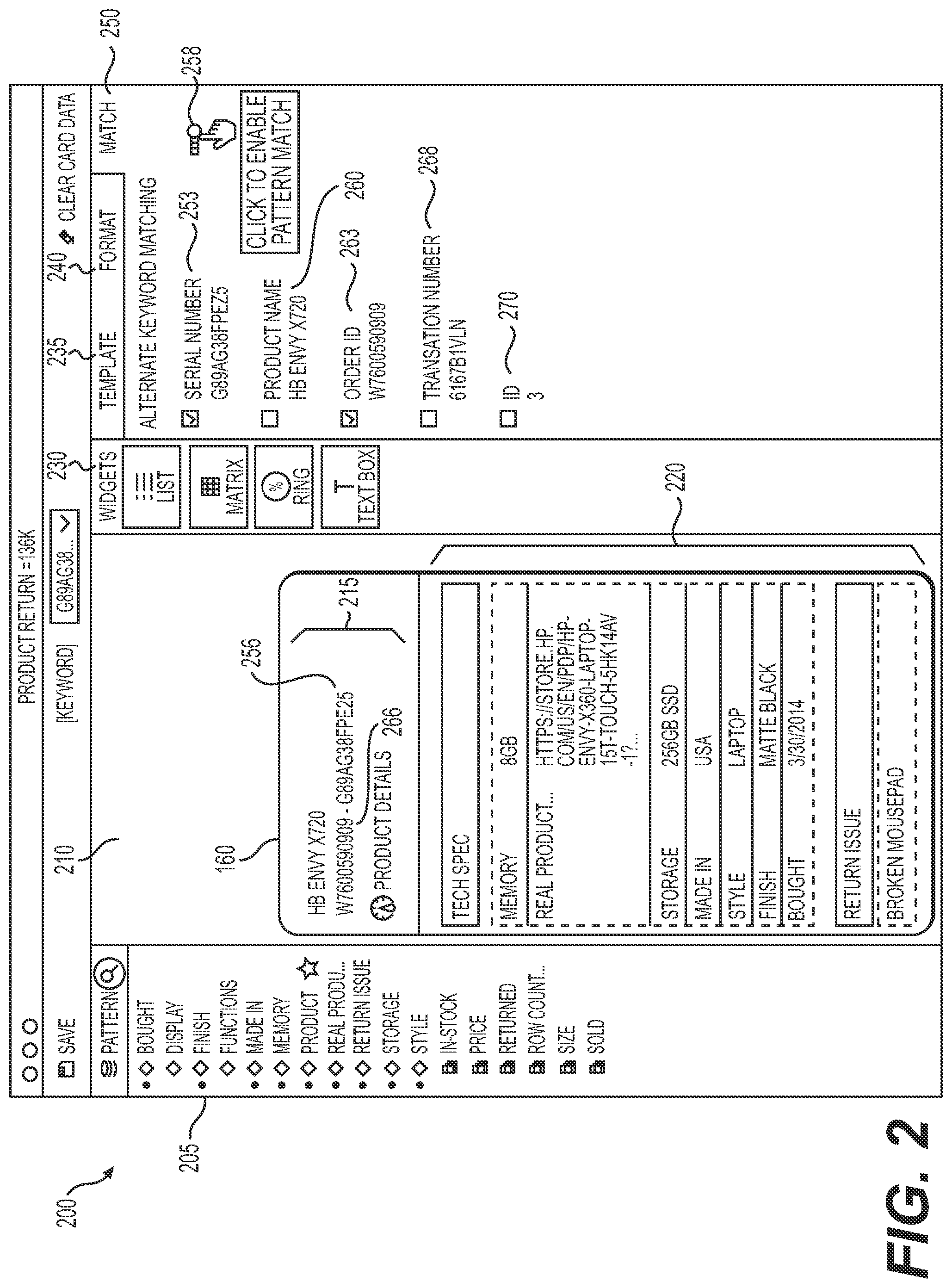 Patent US12321345 Figure 2 – Systems and methods for automated pattern matching