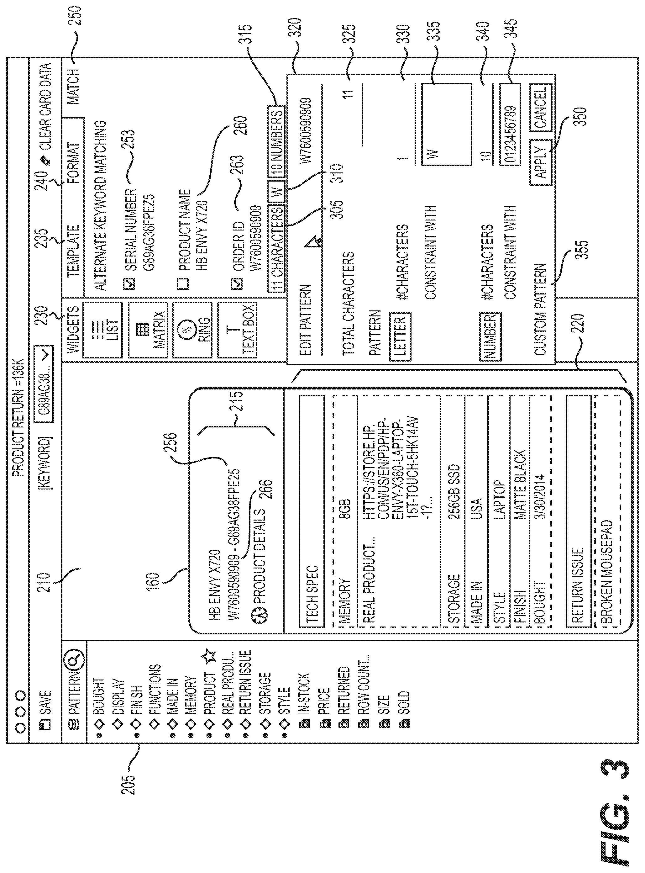 Patent US12321345 Figure 3 – Systems and methods for automated pattern matching