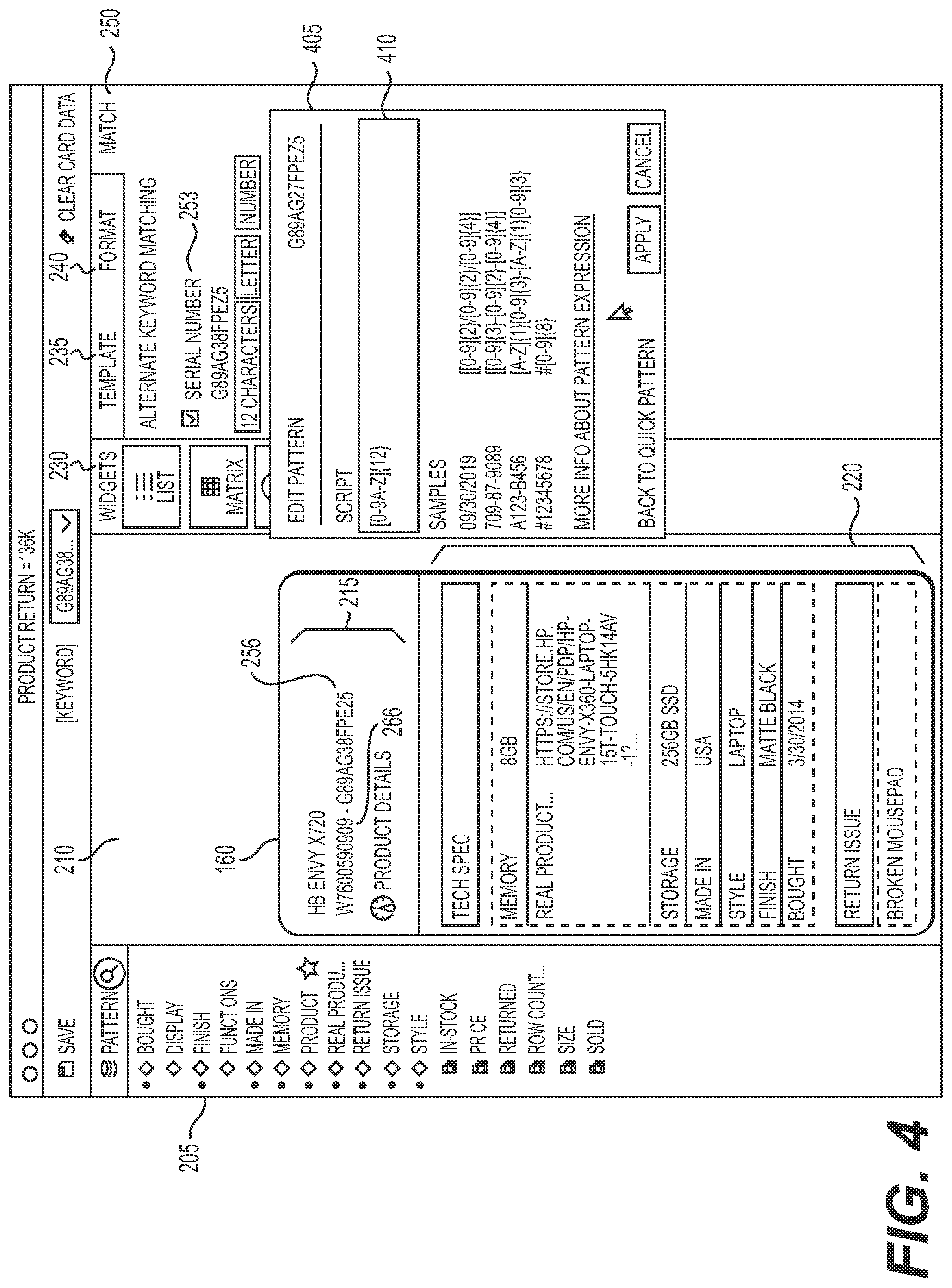 Patent US12321345 Figure 4 – Systems and methods for automated pattern matching