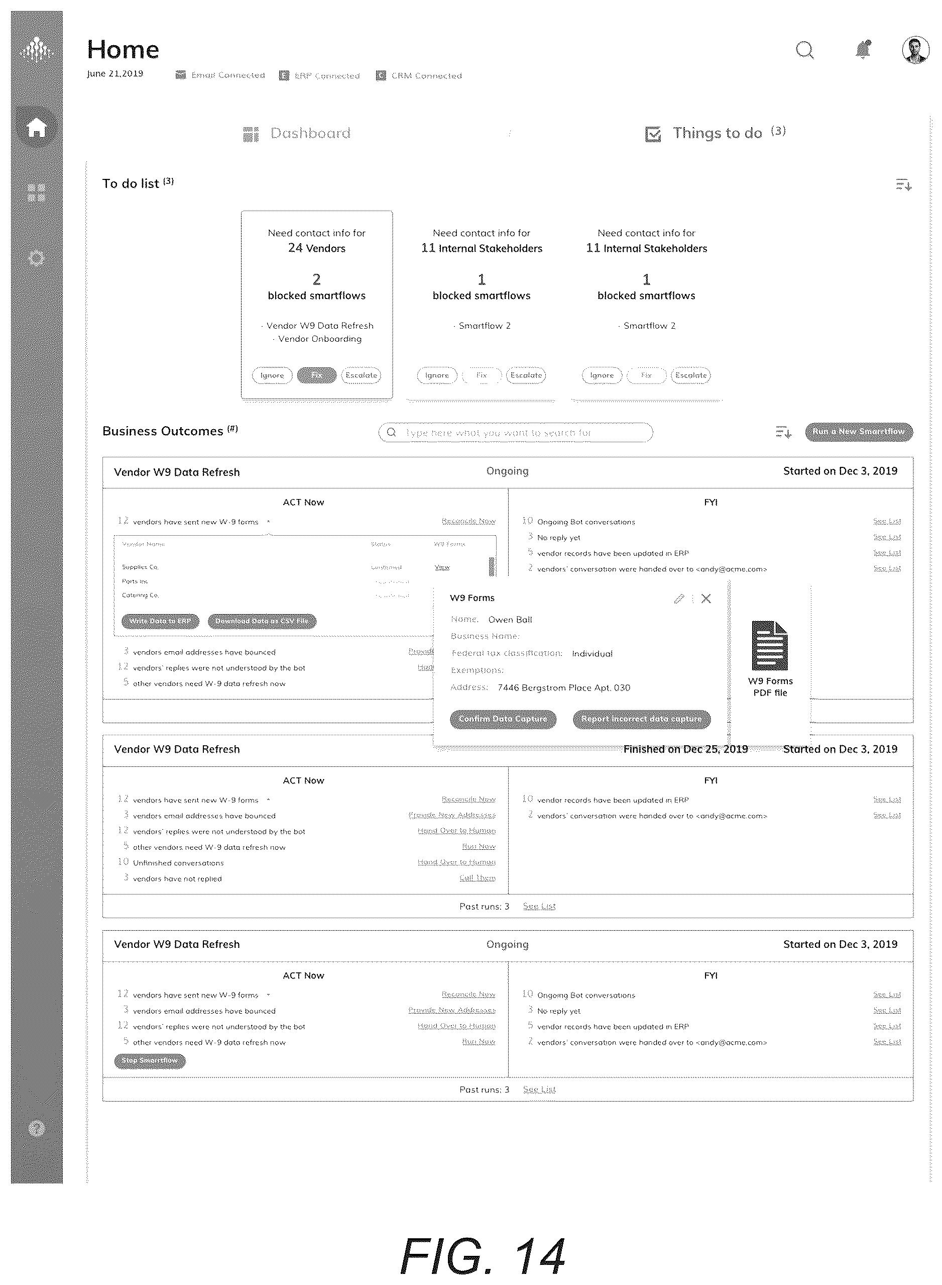 Patent US12321363 Figure 14 – Systems and methods for unifying formats and adaptively automating processing of business records data