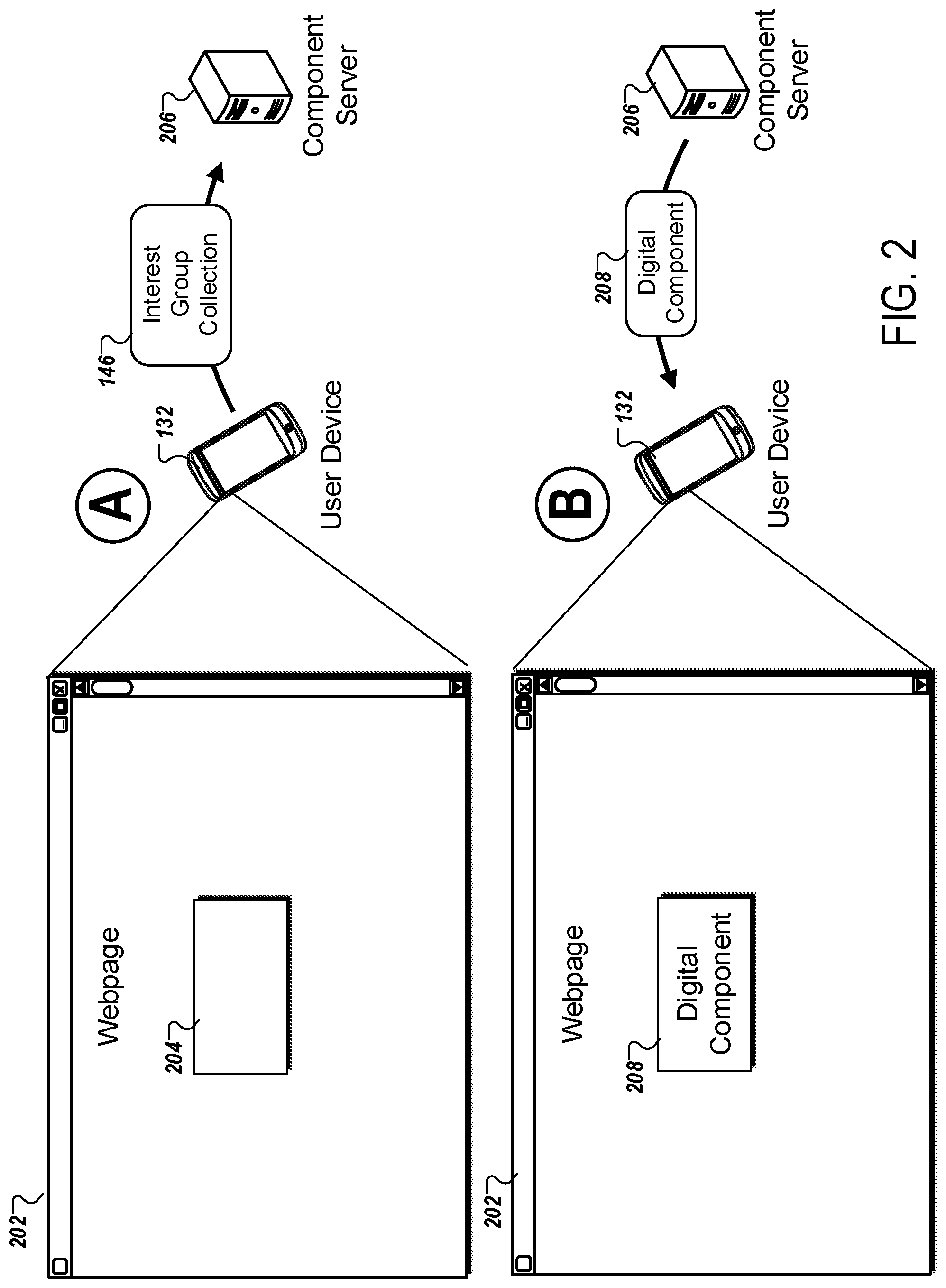 Patent US12321404 Figure 2 – Privacy preserving recommendation system