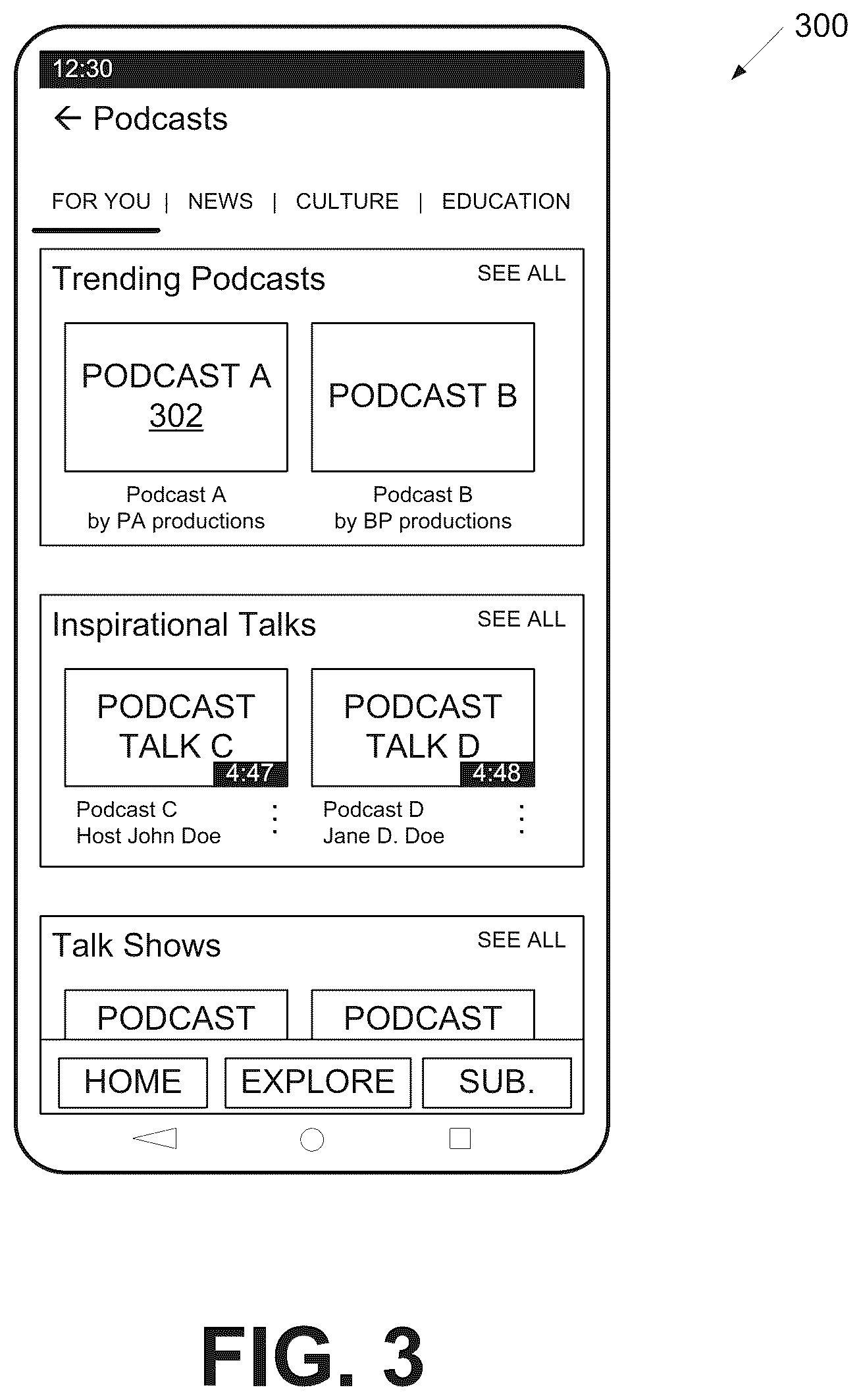 Patent US12321413 Figure 3 – Matching video content to podcast episodes