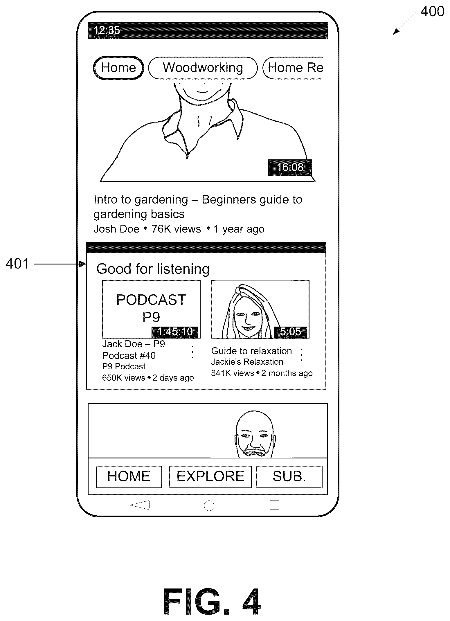 Patent US12321413 Figure 4 – Matching video content to podcast episodes
