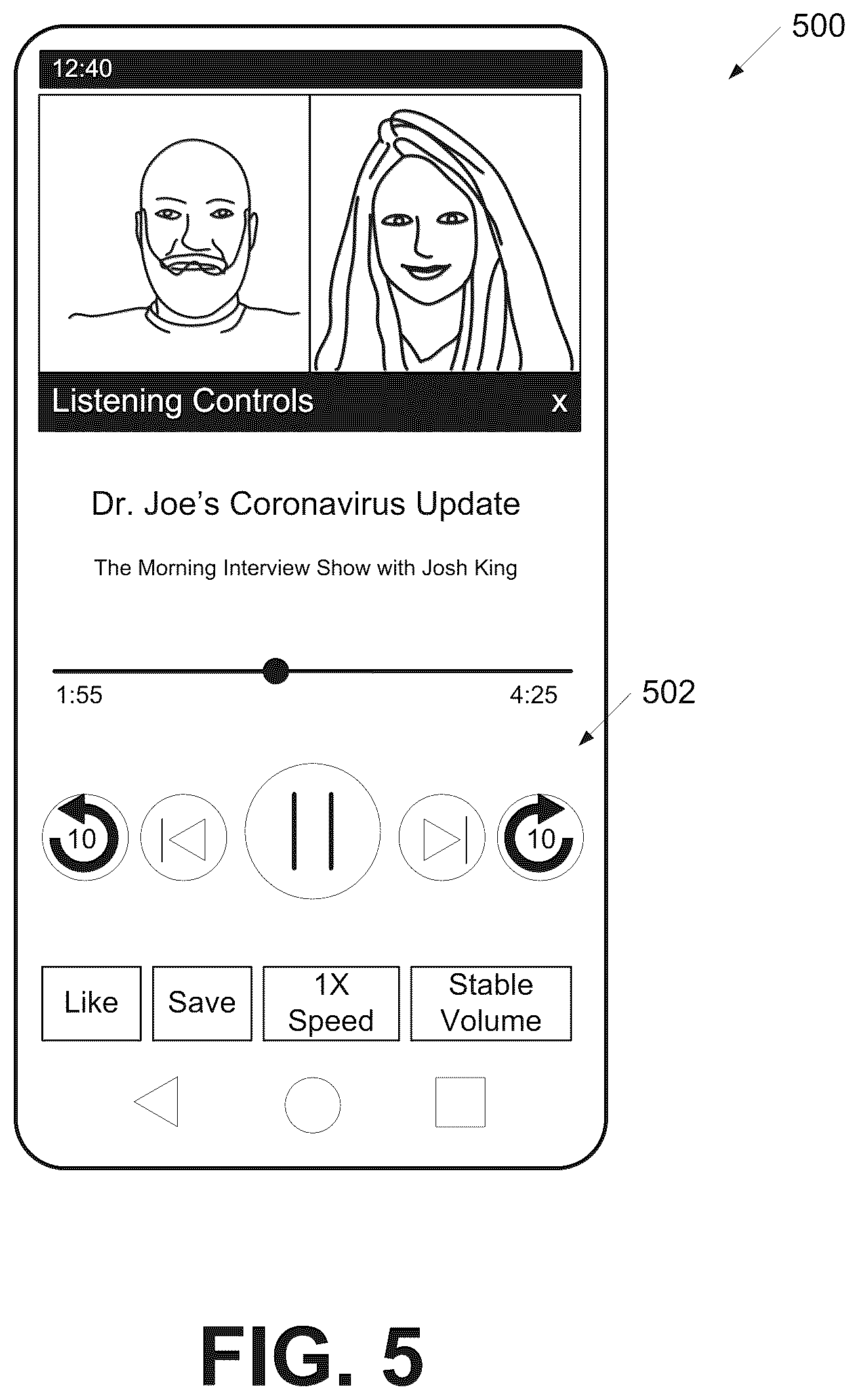 Patent US12321413 Figure 5 – Matching video content to podcast episodes
