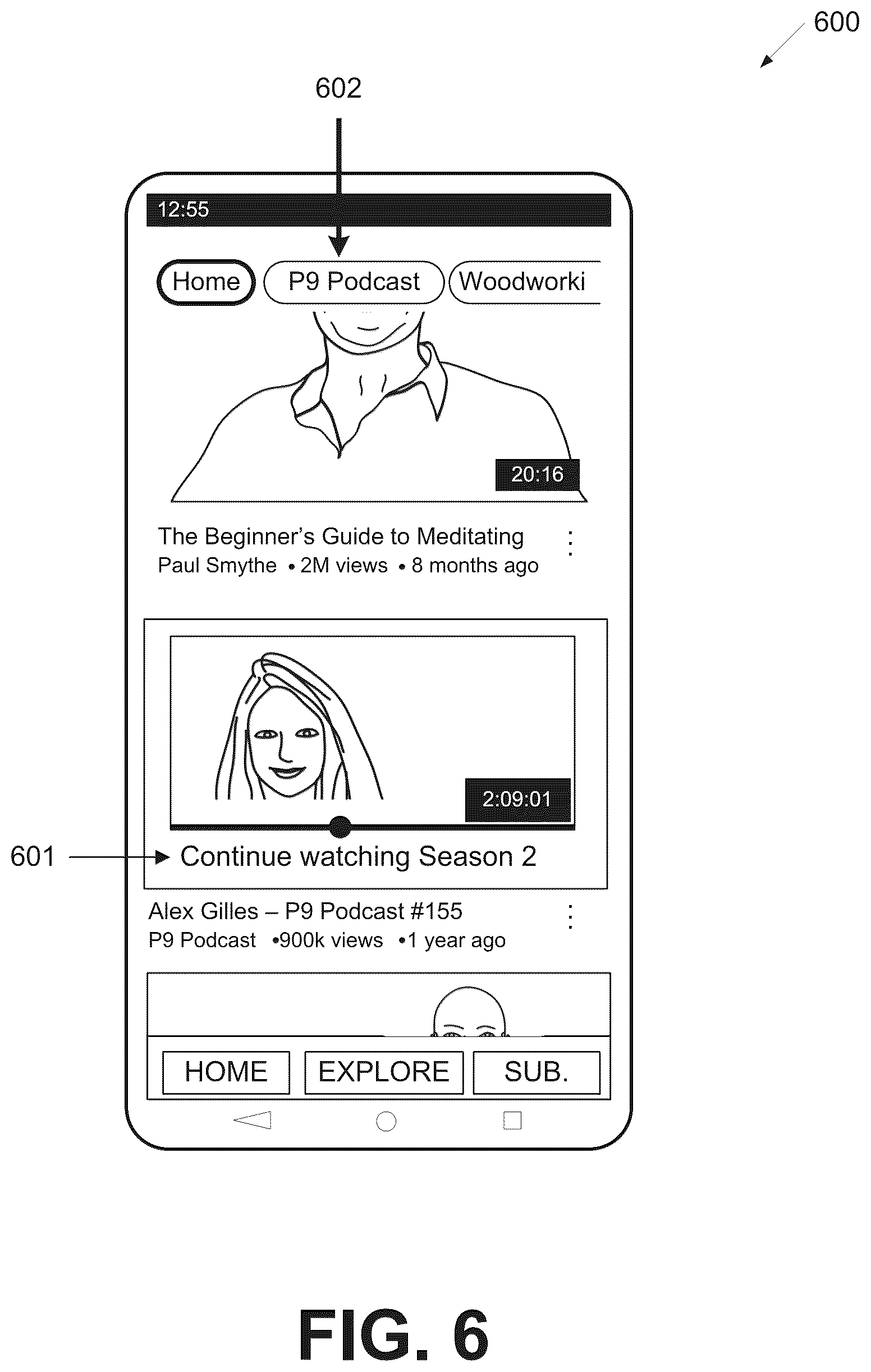 Patent US12321413 Figure 6 – Matching video content to podcast episodes