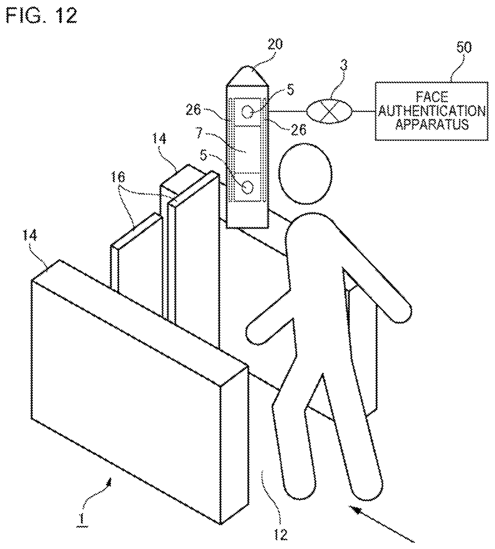 Patent US12321429 Figure 12 – Face authentication apparatus, control method and non-transitory computer-readable storage medium therefor, face authentication gate apparatus, and control method and non-transitory computer-readable storage medium therefor