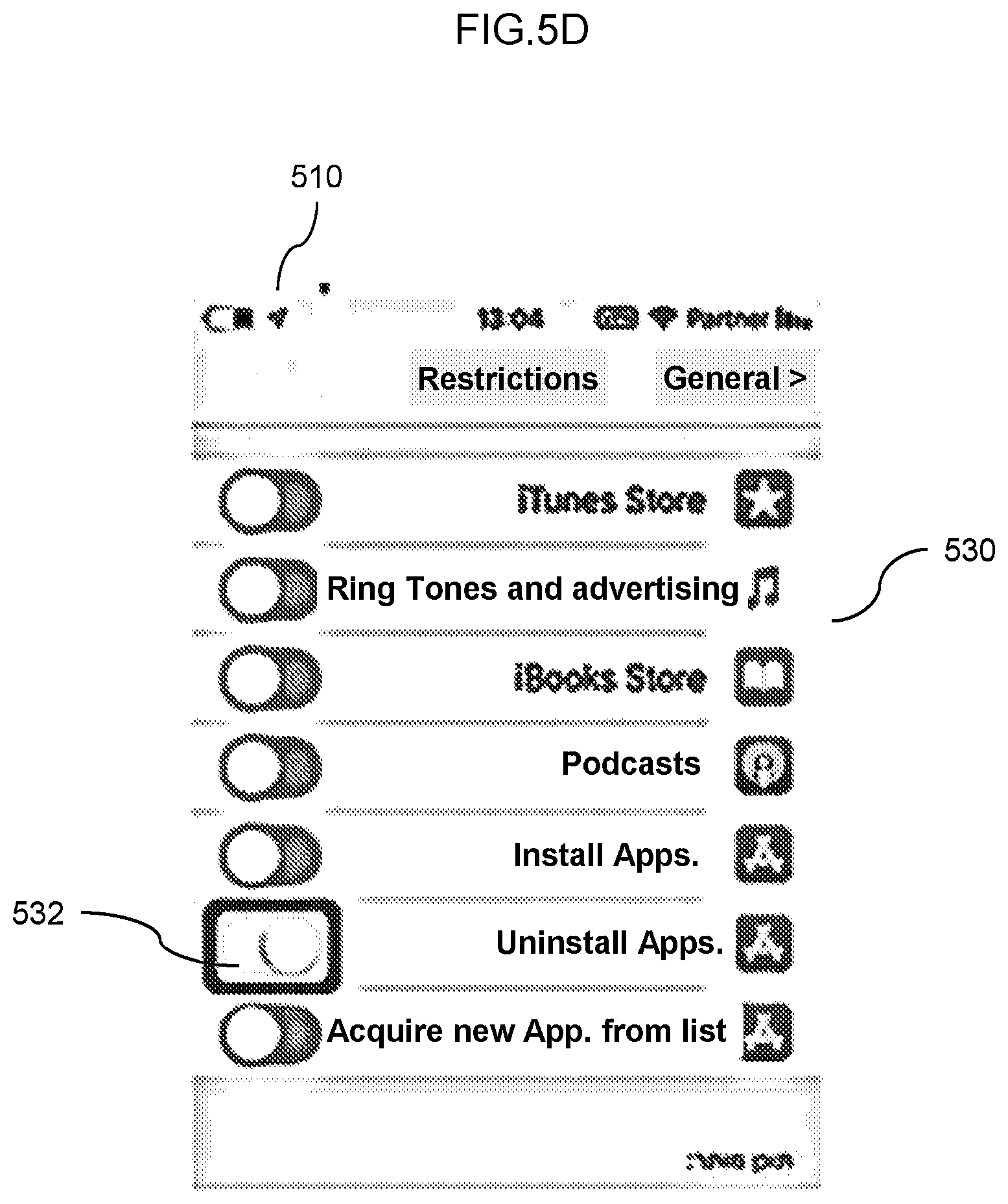 Patent US12321444 Figure 7 – Partial limitation of a mobile network device