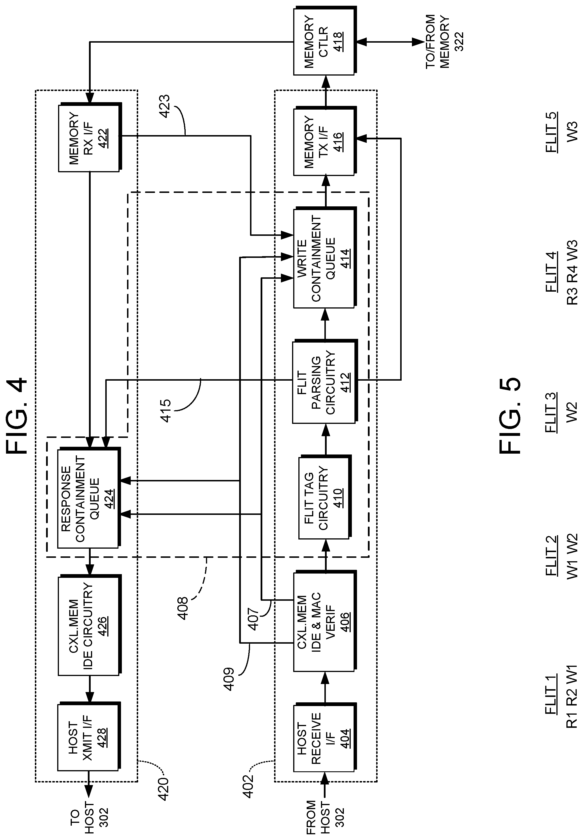 Patent US12321502 Figure 4 – Integrity and data encryption (IDE) buffer device with low-latency containment mode