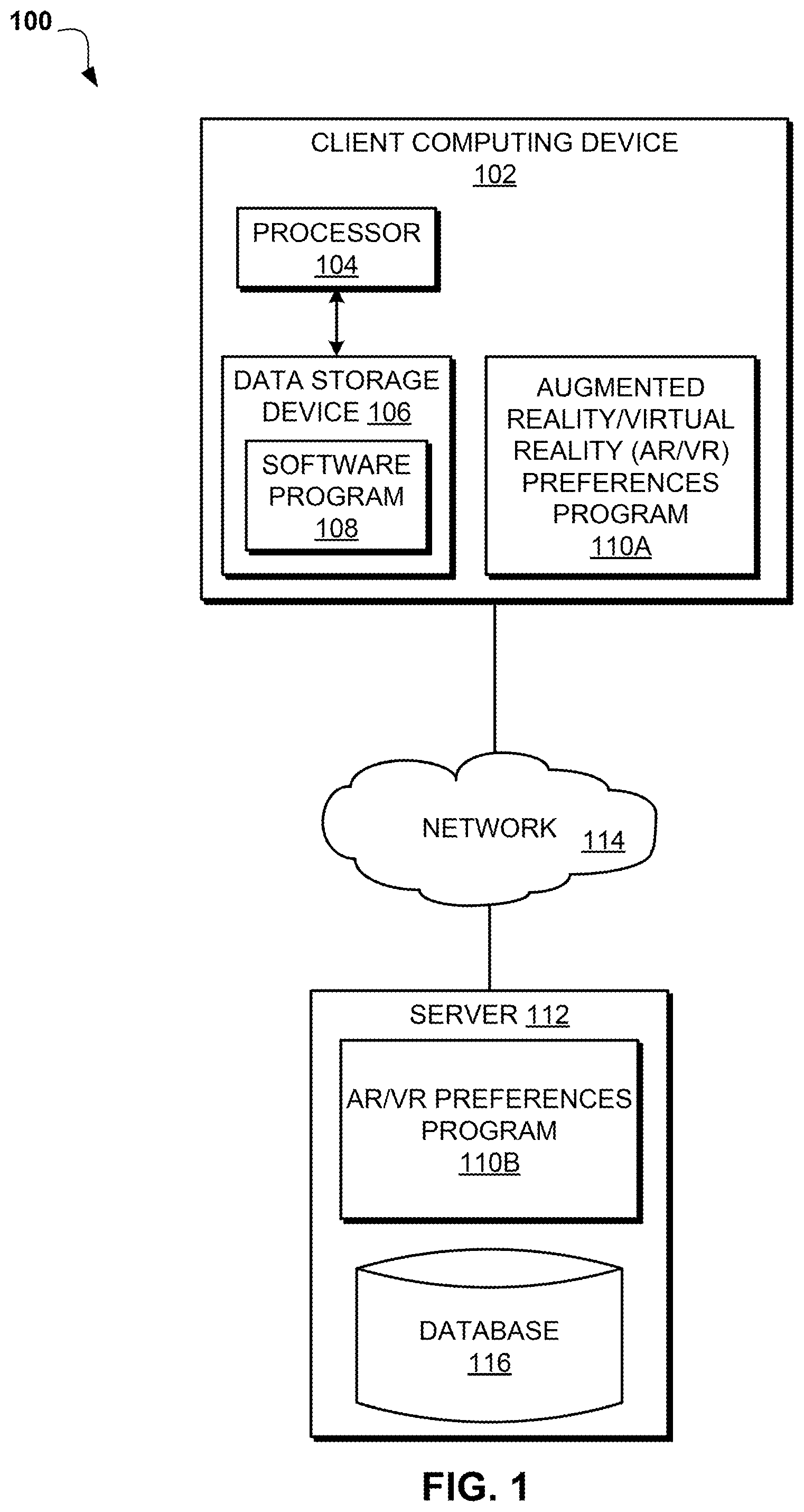 Patent US12321507 Figure 1 – Ranking a user's preference model in a virtual reality environment