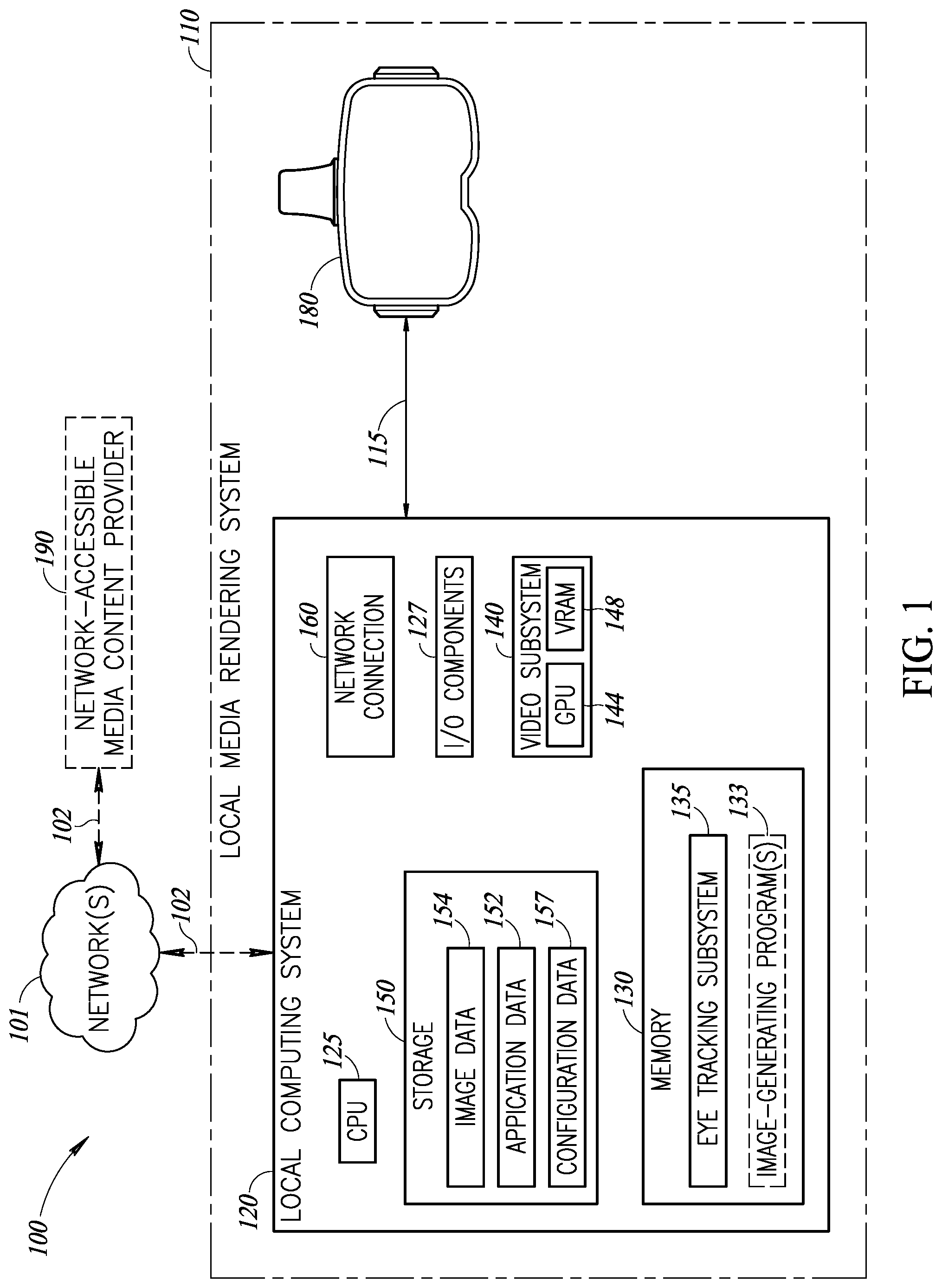 Patent US12321514 Figure 1 – Optical tracking including imaging-based angle sensitive detectors