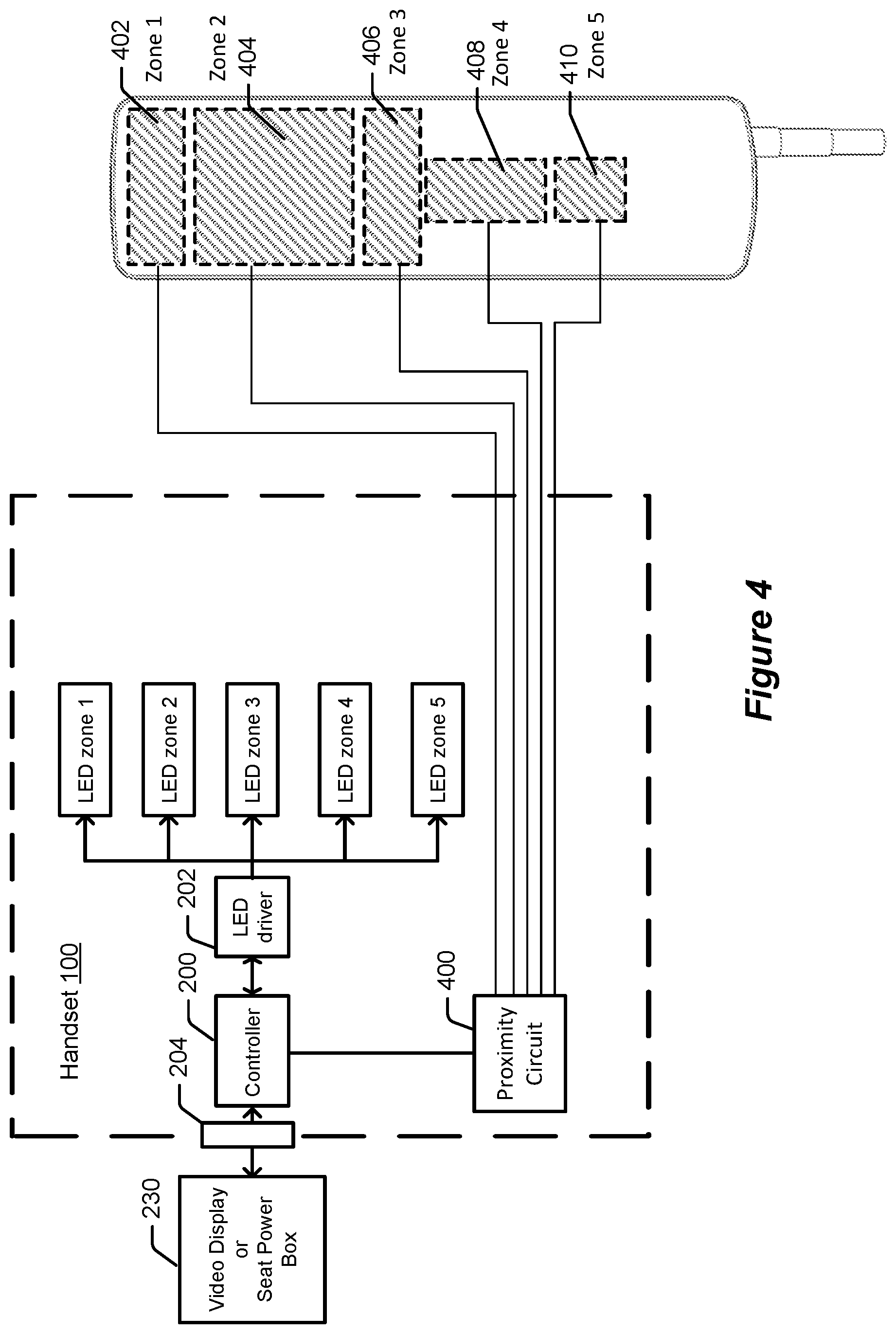 Patent US12321533 Figure 3 – Handsets for controlling inflight entertainment systems