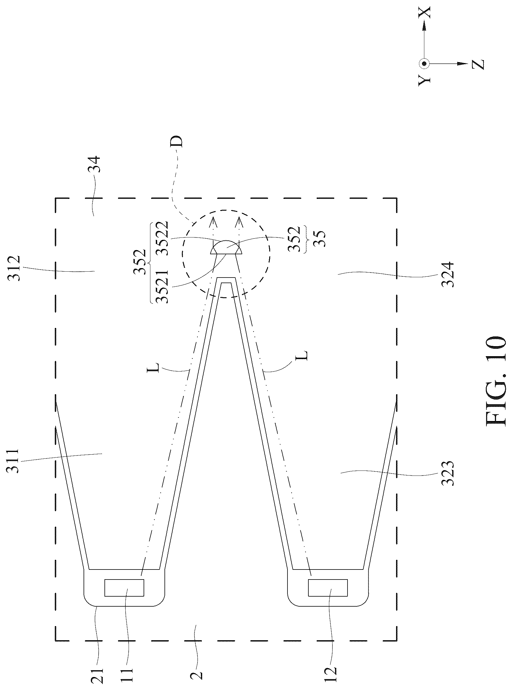 Patent US12321540 Figure 10 – Light-emitting module for touchpad