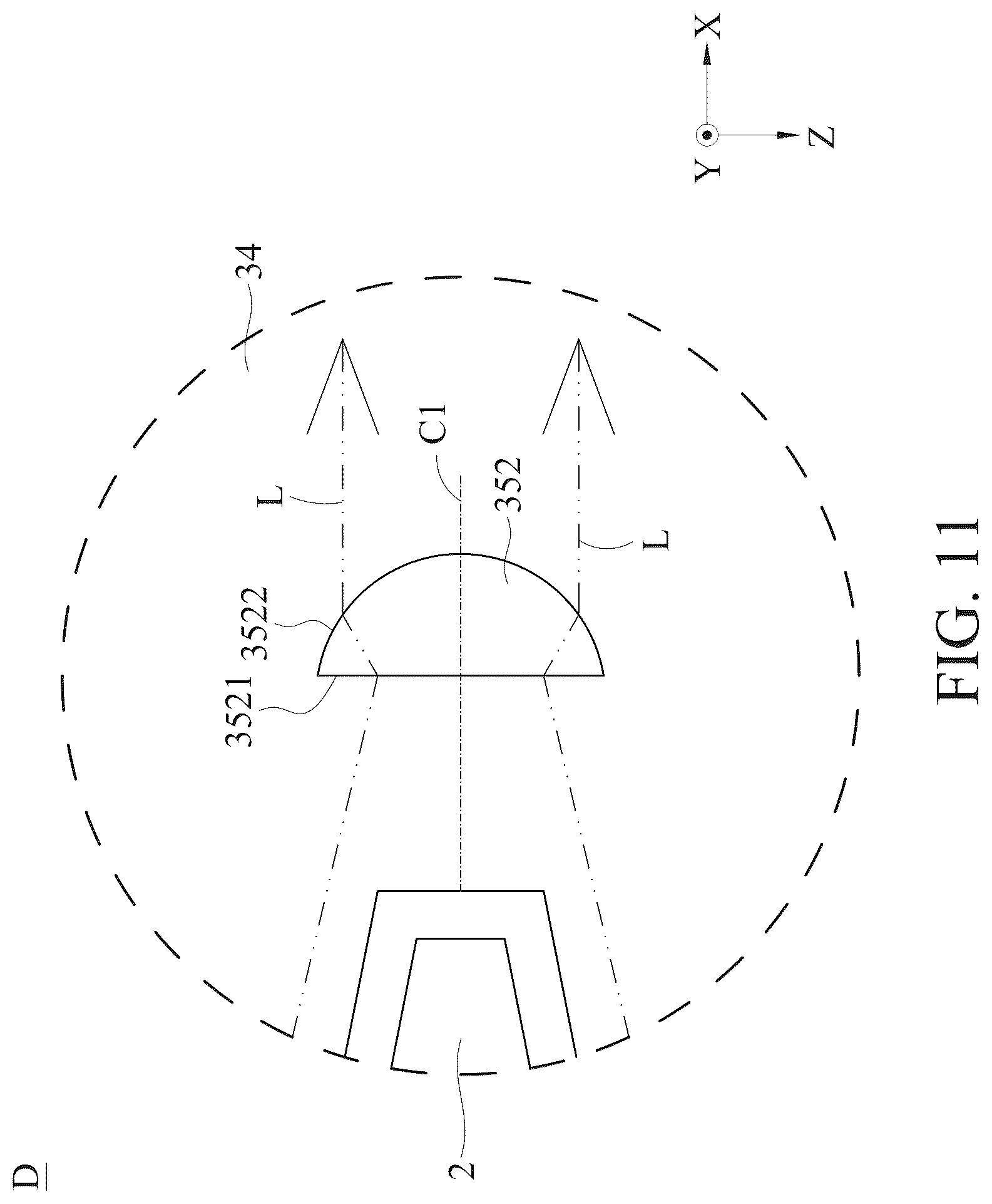 Patent US12321540 Figure 11 – Light-emitting module for touchpad
