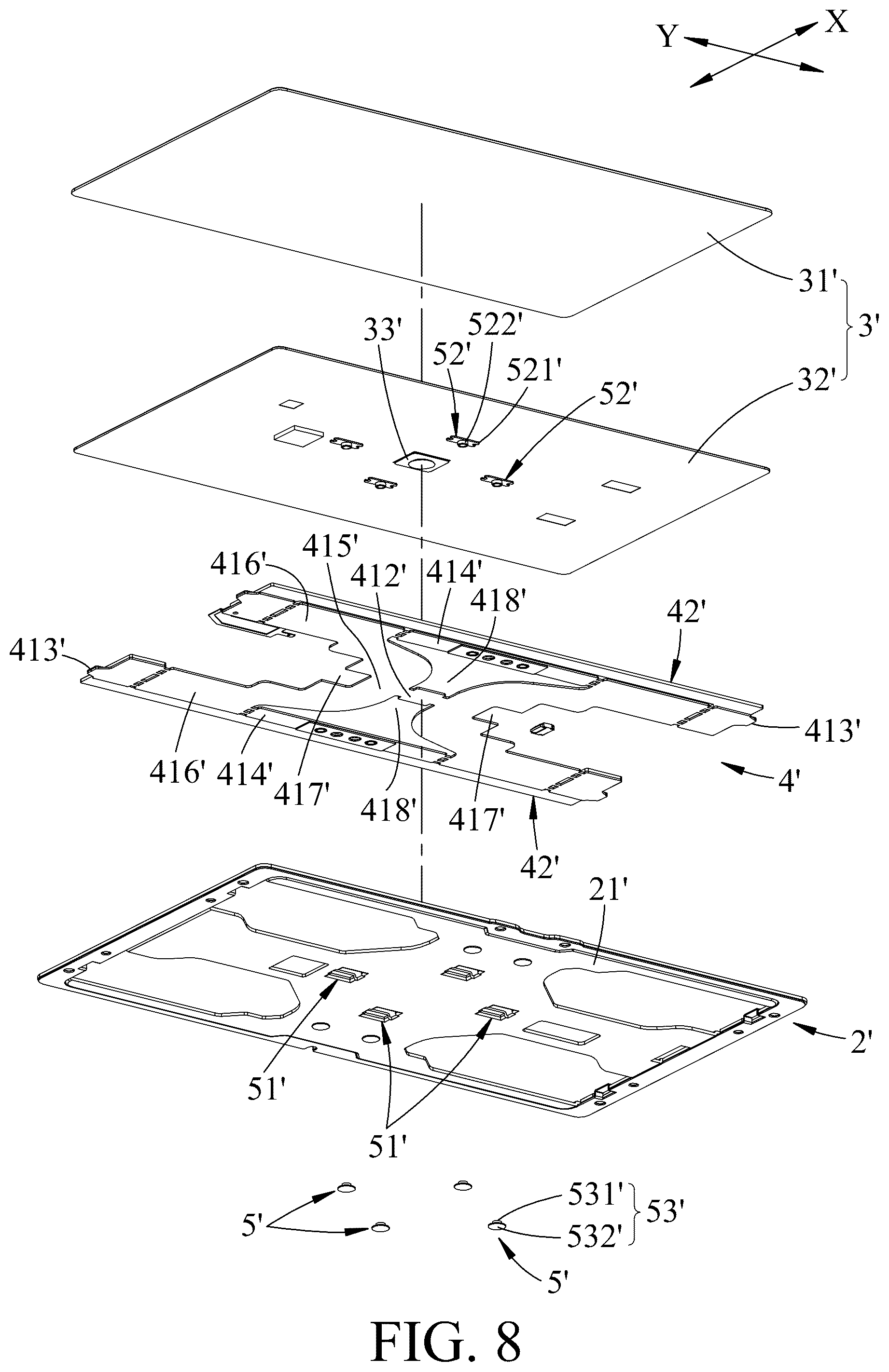 Patent US12321541 Figure 8 – Touch pad device