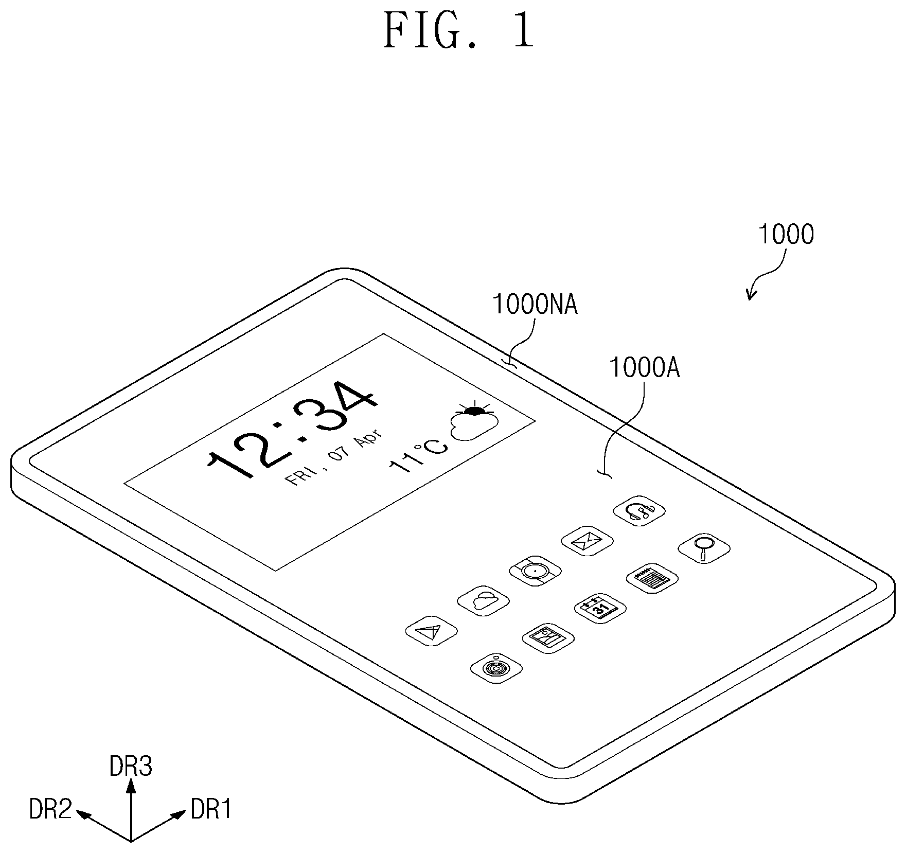 Patent US12321544 — Electronic device including a sensor layer having a pen-sensing electrode — Figure 1