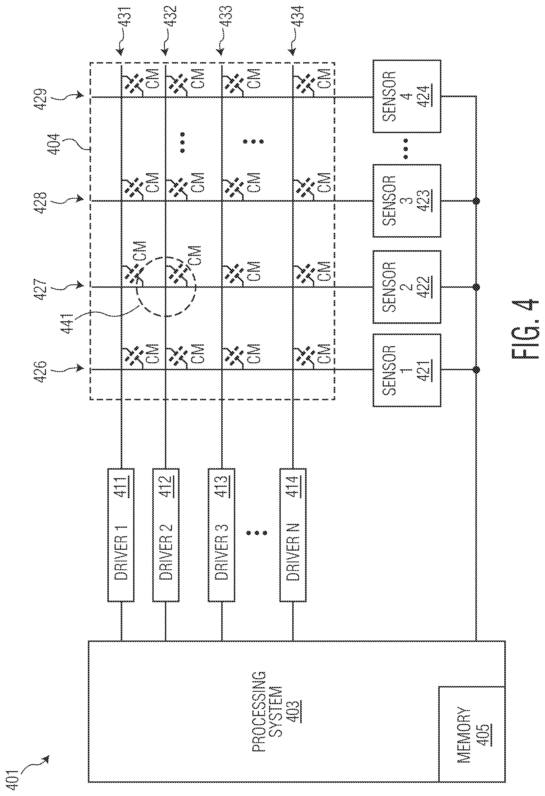 Patent US12321548 Figure 3 – Tough panel location detection with different frequency-phase offset combinations of electrode signals