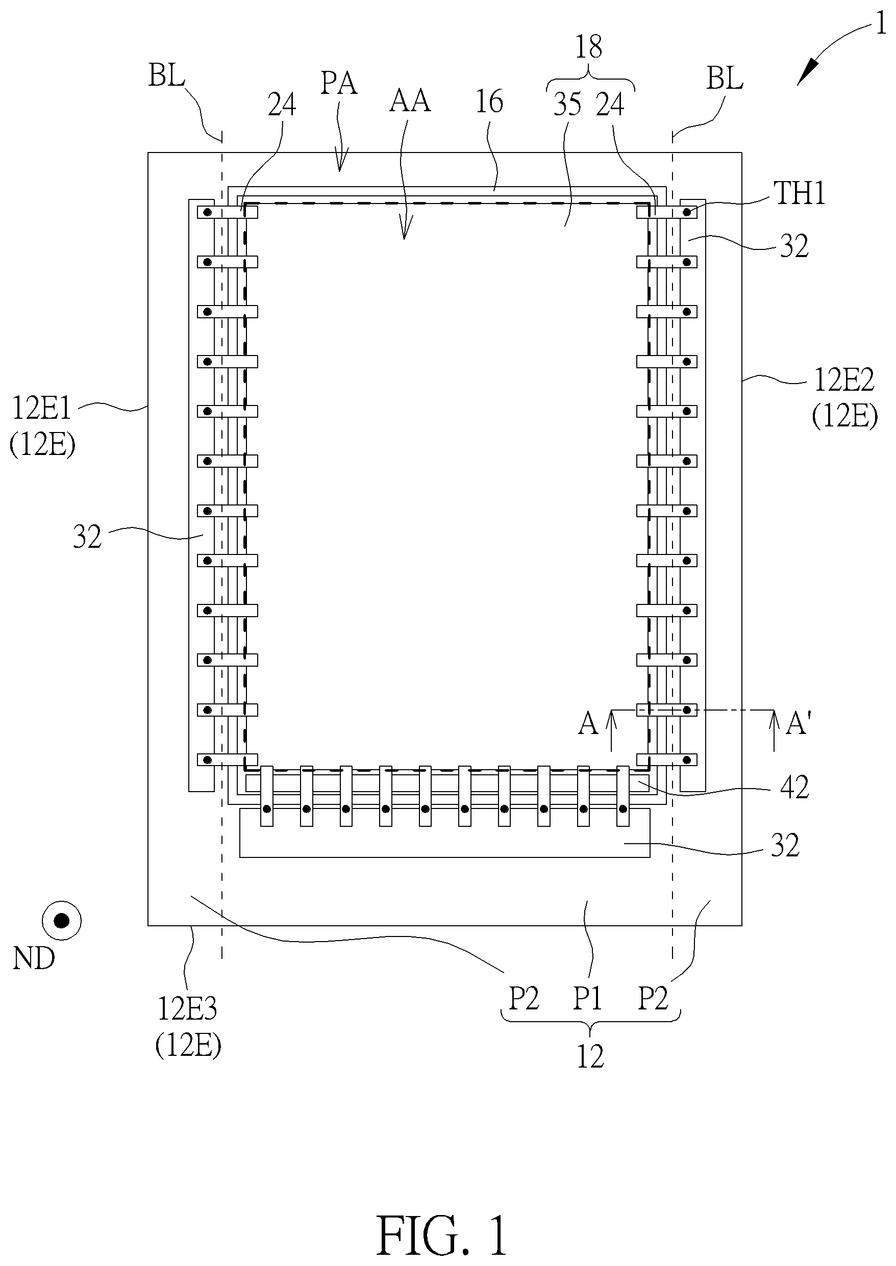Patent US12321549 Figure 1 – Electronic device