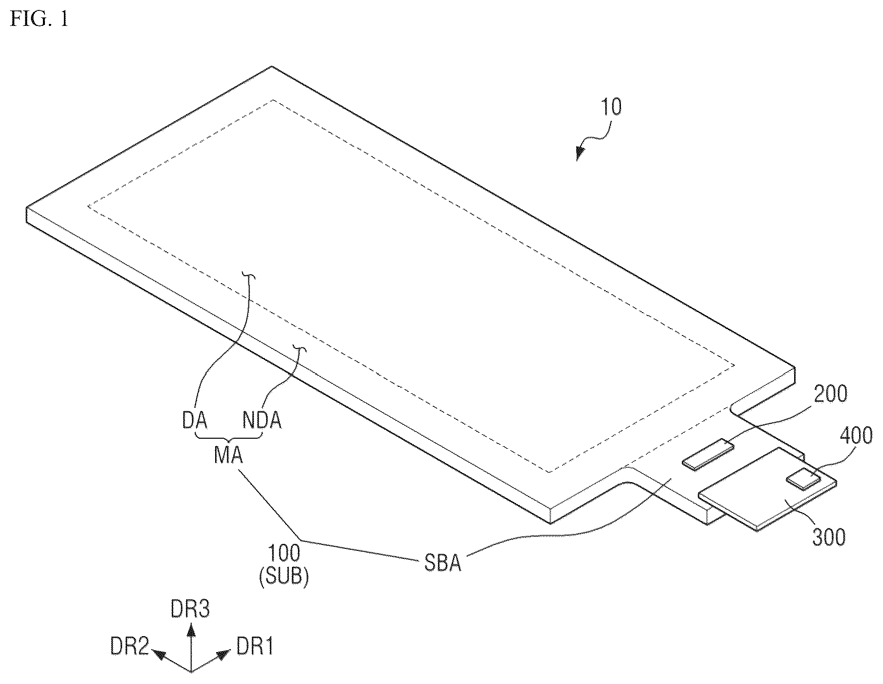 Patent US12321551 Figure 1 – Display device