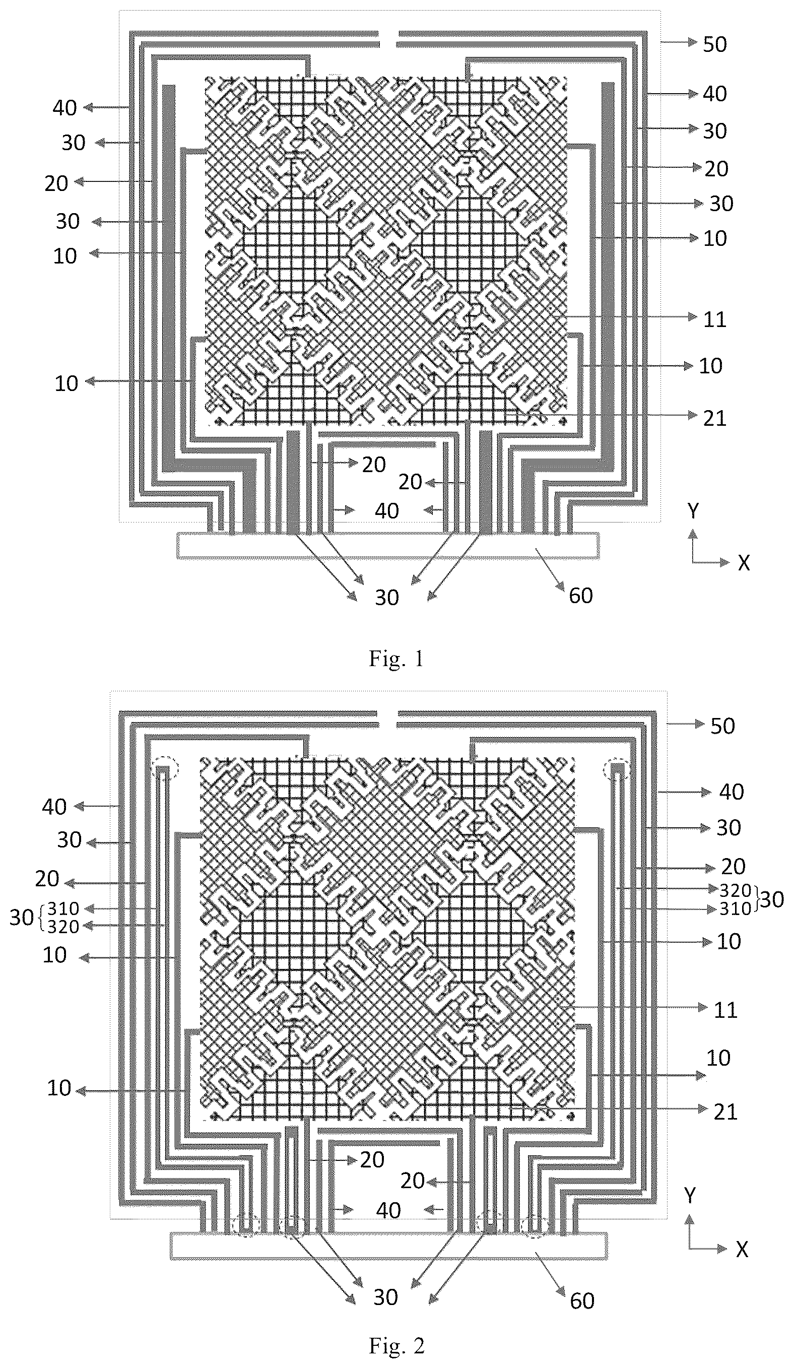 Patent US12321554 Figure 1 – Touch substrate, touch module, and display device
