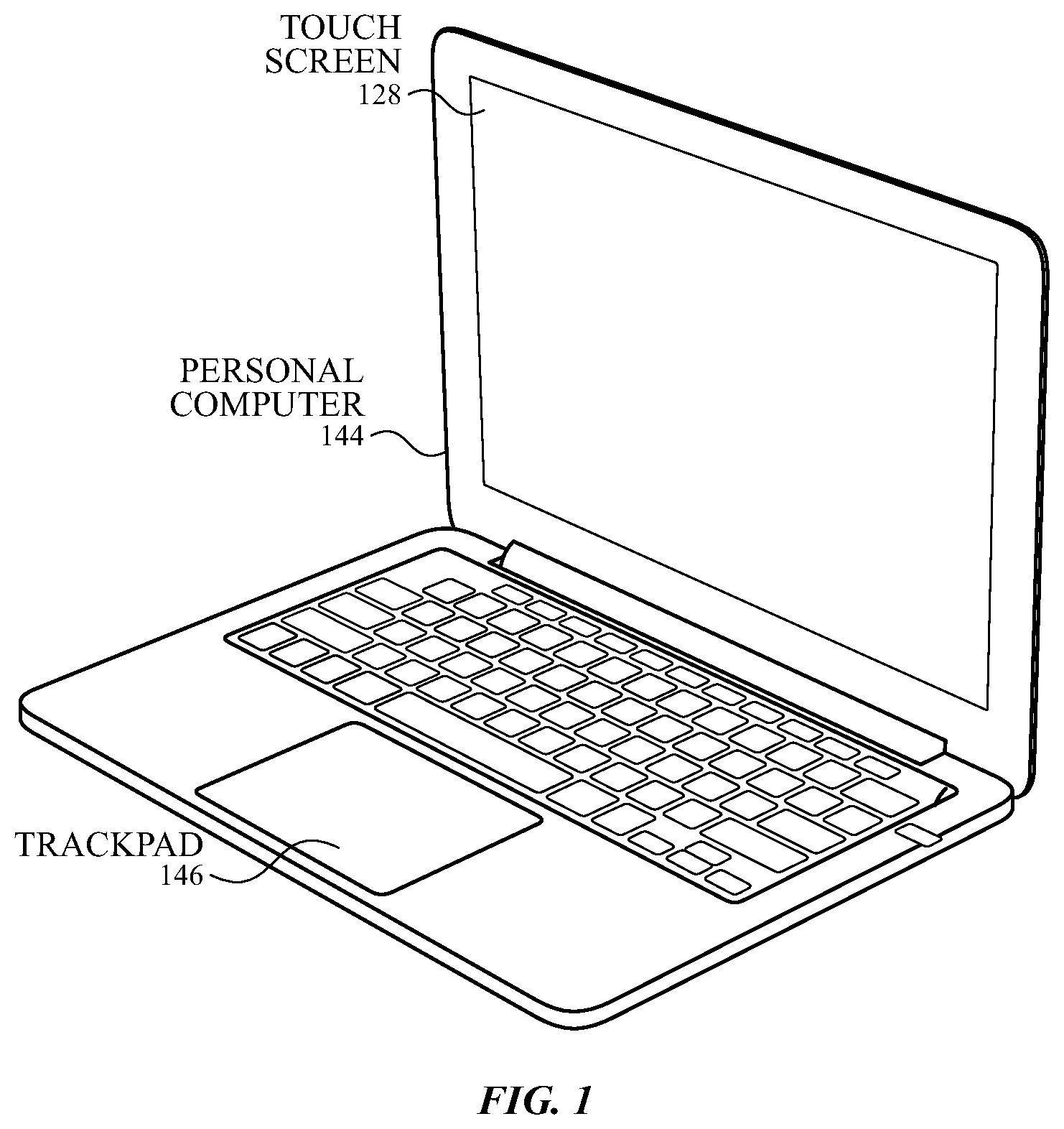 Patent US12321556 Figure 1 – Touch sensor panel with reduced dimensions and cross-coupling