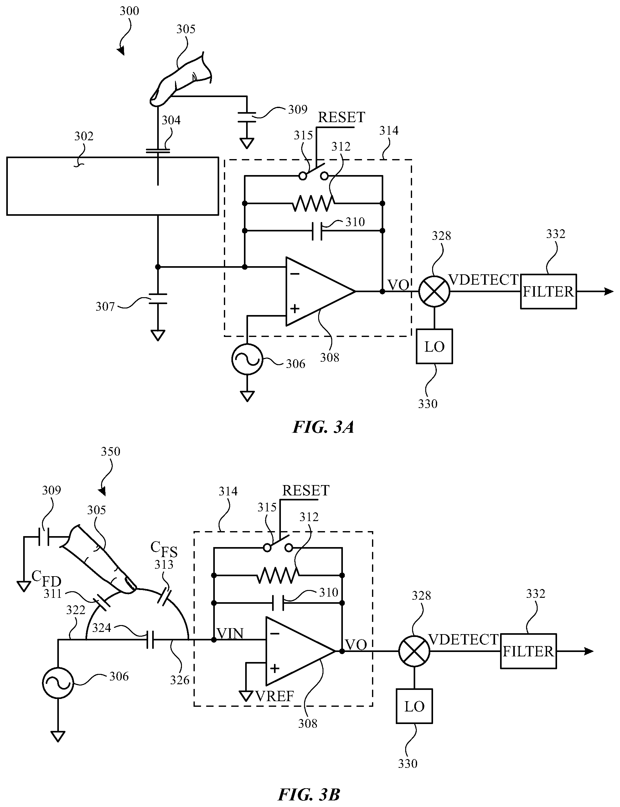 Patent US12321556 Figure 3 – Touch sensor panel with reduced dimensions and cross-coupling