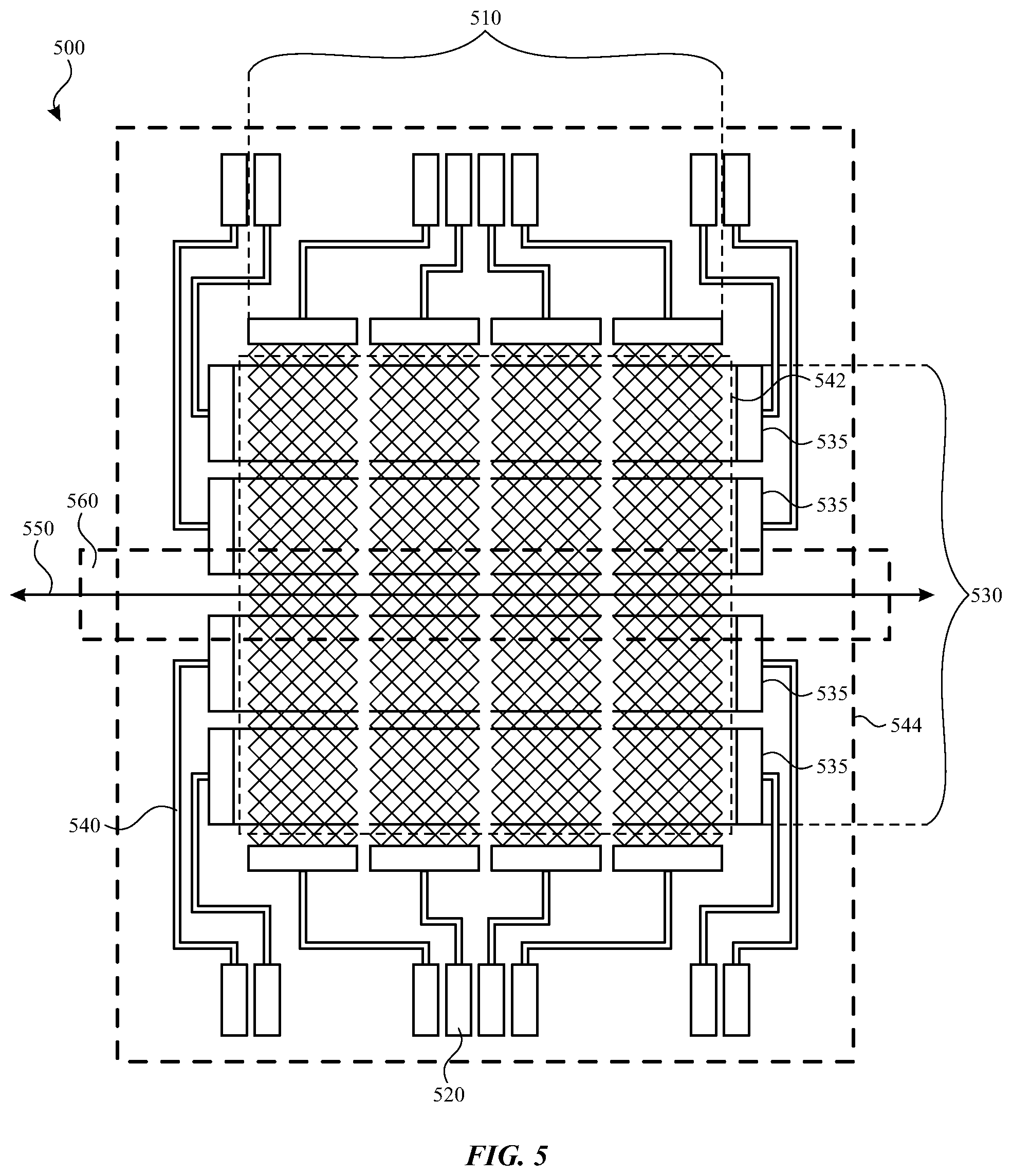 Patent US12321559 Figure 7 – Flexible touch sensor panel with metal mesh and solid conductor