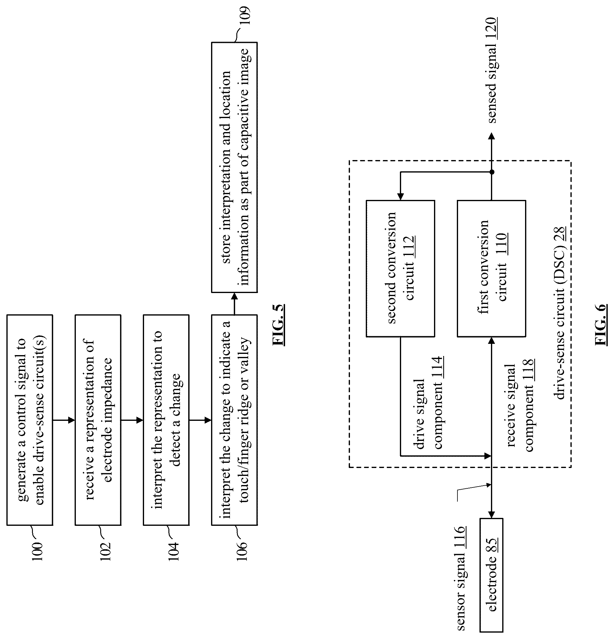 Patent US12321560 Figure 5 – Fingerprint imaging device incorporating electrodes and drive-sense circuitry