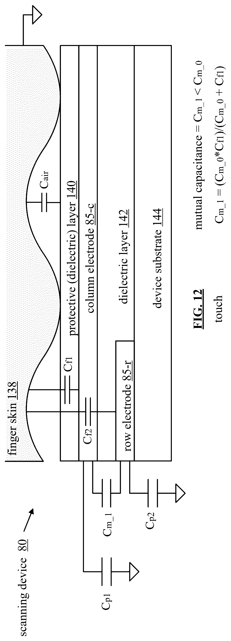 Patent US12321560 Figure 9 – Fingerprint imaging device incorporating electrodes and drive-sense circuitry