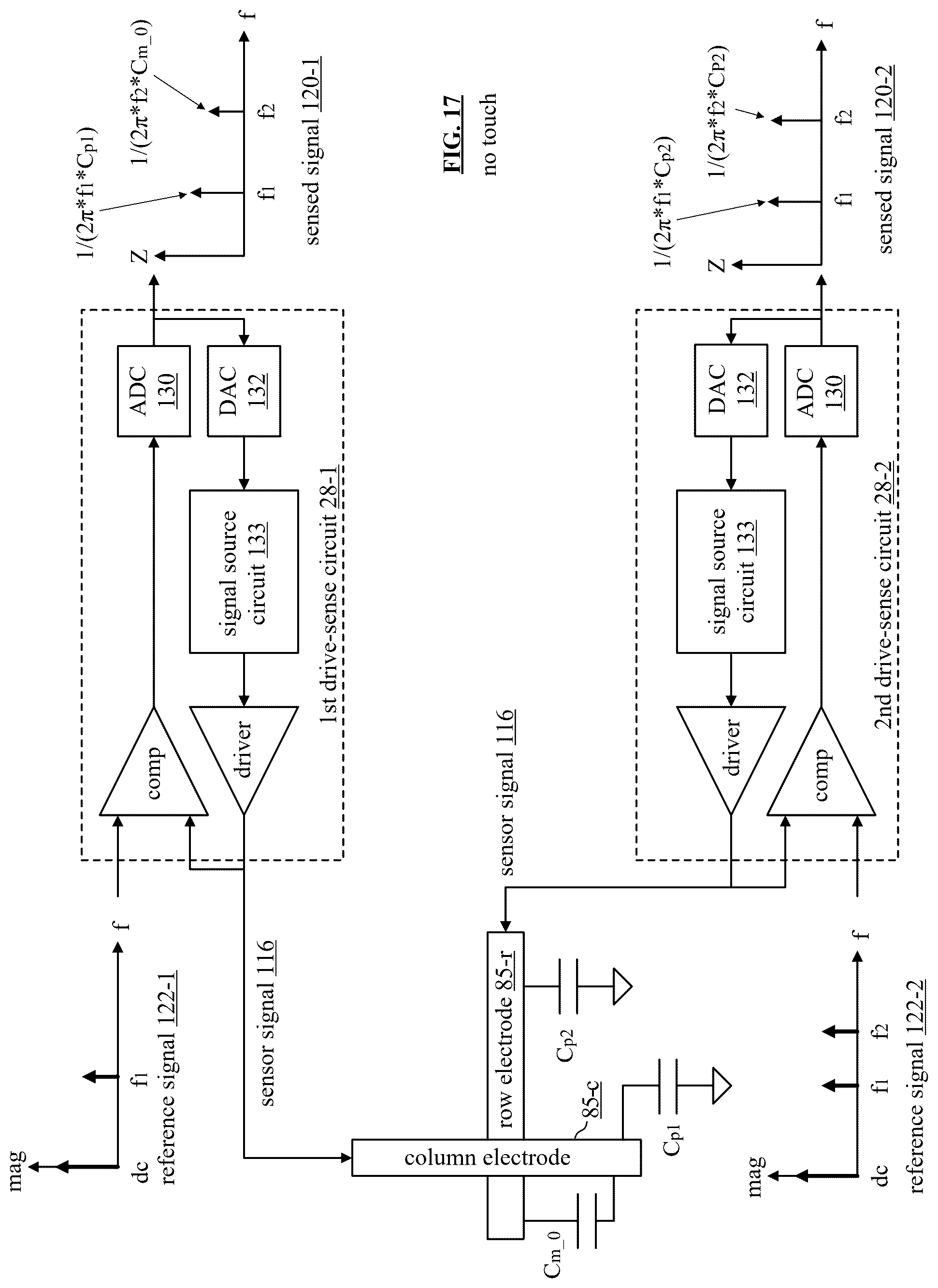 Patent US12321560 Figure 11 – Fingerprint imaging device incorporating electrodes and drive-sense circuitry