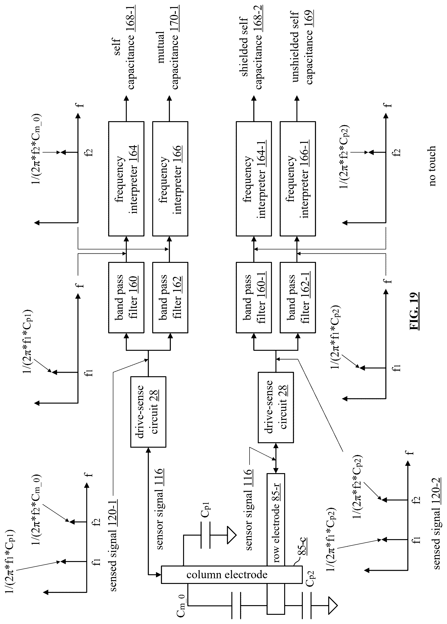 Patent US12321560 Figure 13 – Fingerprint imaging device incorporating electrodes and drive-sense circuitry