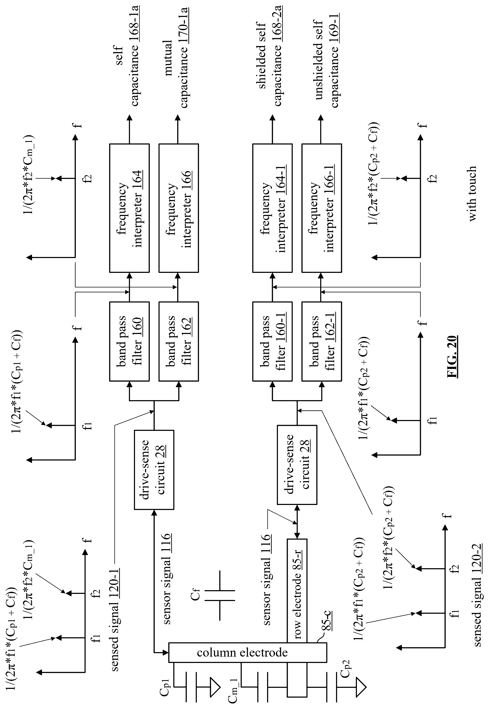 Patent US12321560 Figure 14 – Fingerprint imaging device incorporating electrodes and drive-sense circuitry