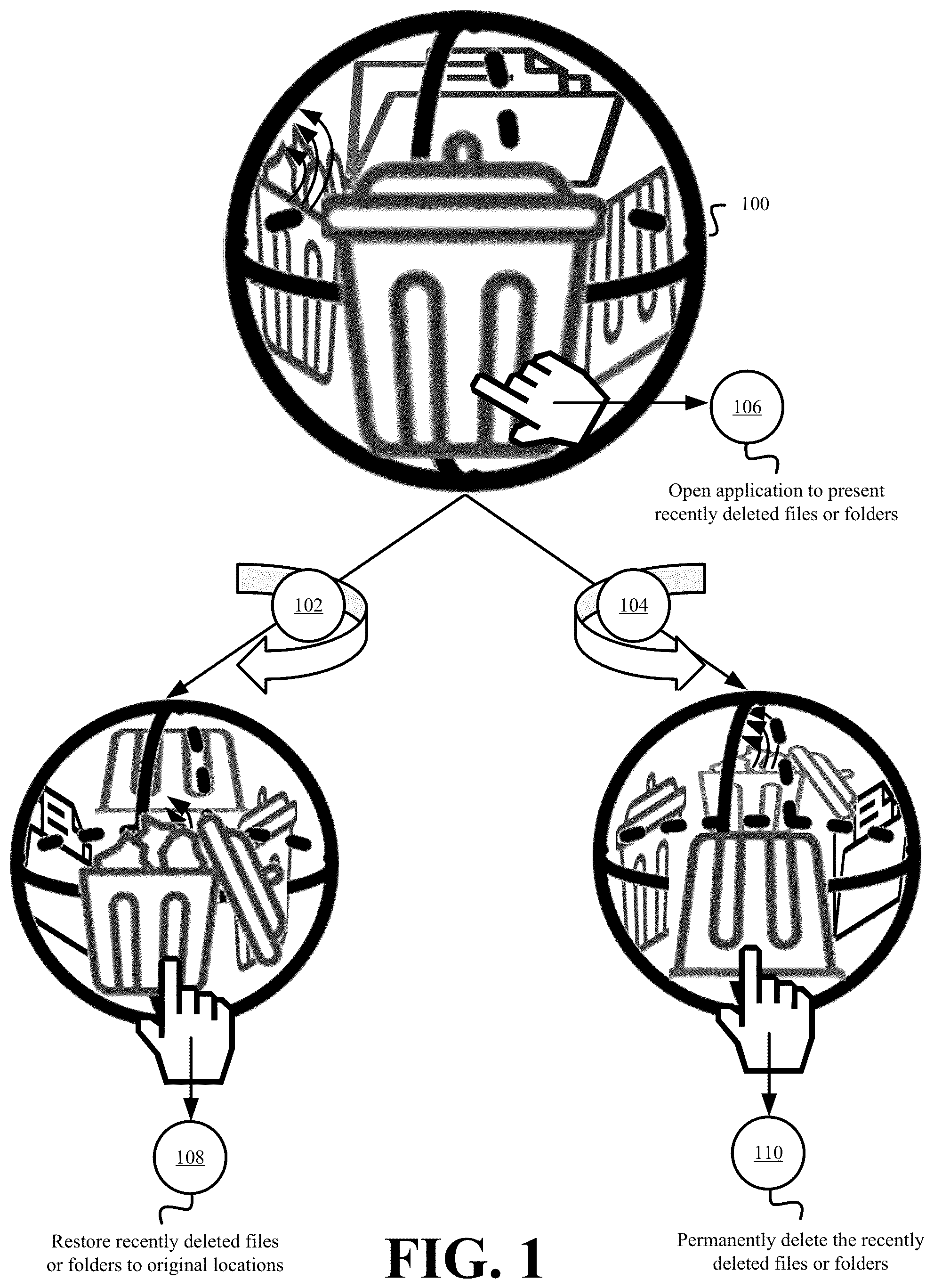 Patent US12321562 Figure 1 – Systems and methods for interacting with three-dimensional graphical user interface elements to control computer operation