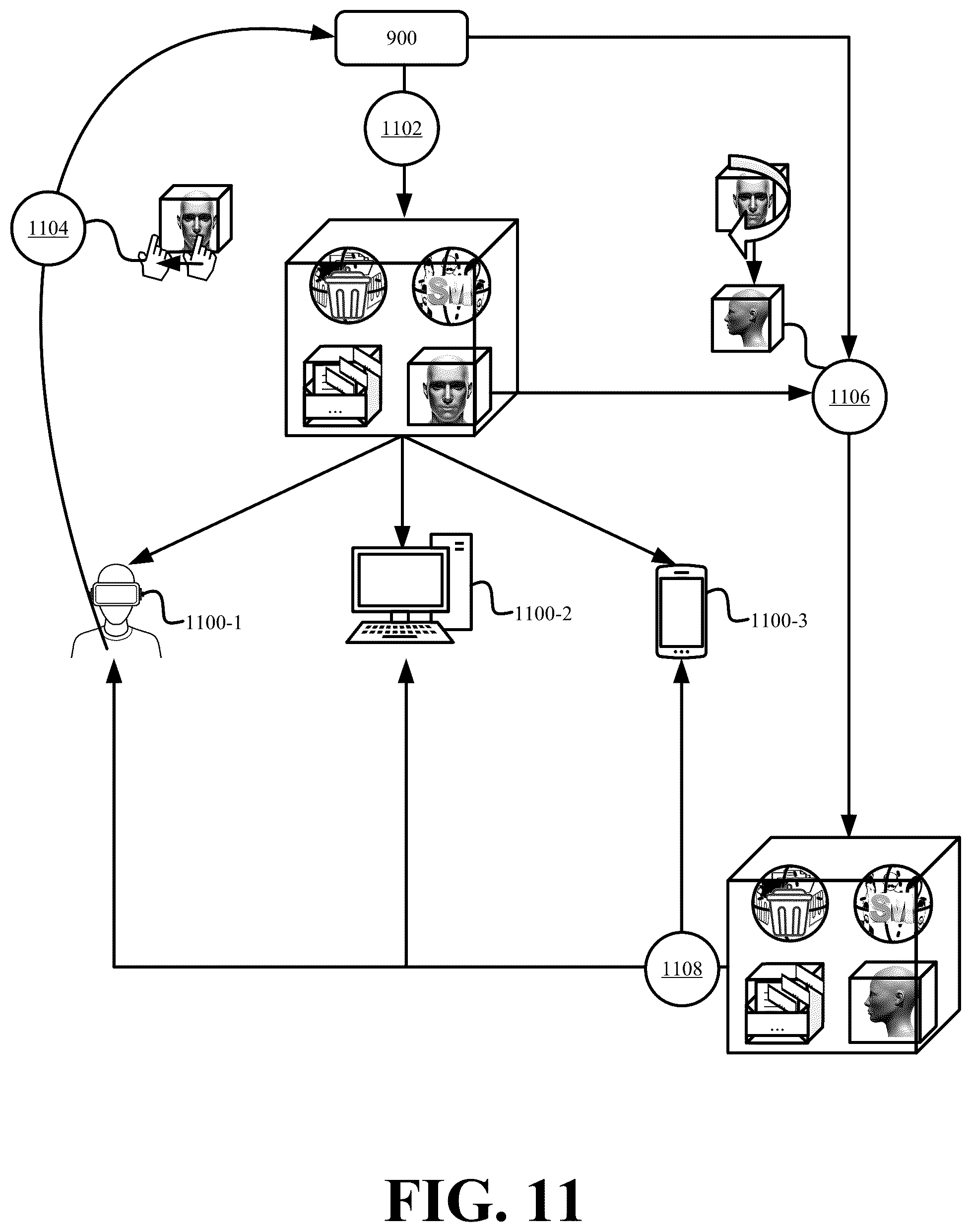 Patent US12321562 Figure 11 – Systems and methods for interacting with three-dimensional graphical user interface elements to control computer operation