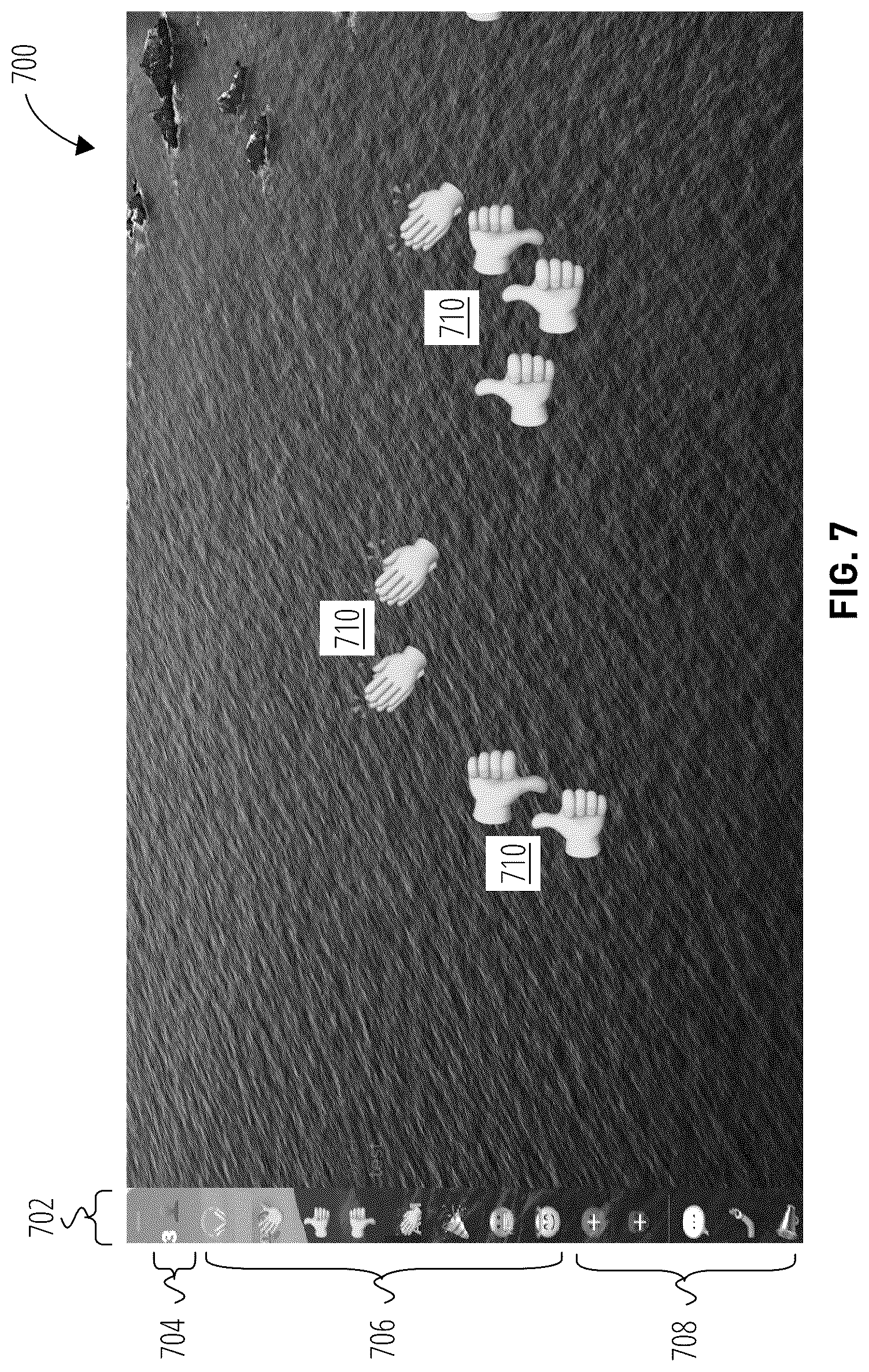 Patent US12321564 Figure 7 – Presenting participant reactions within a virtual working environment