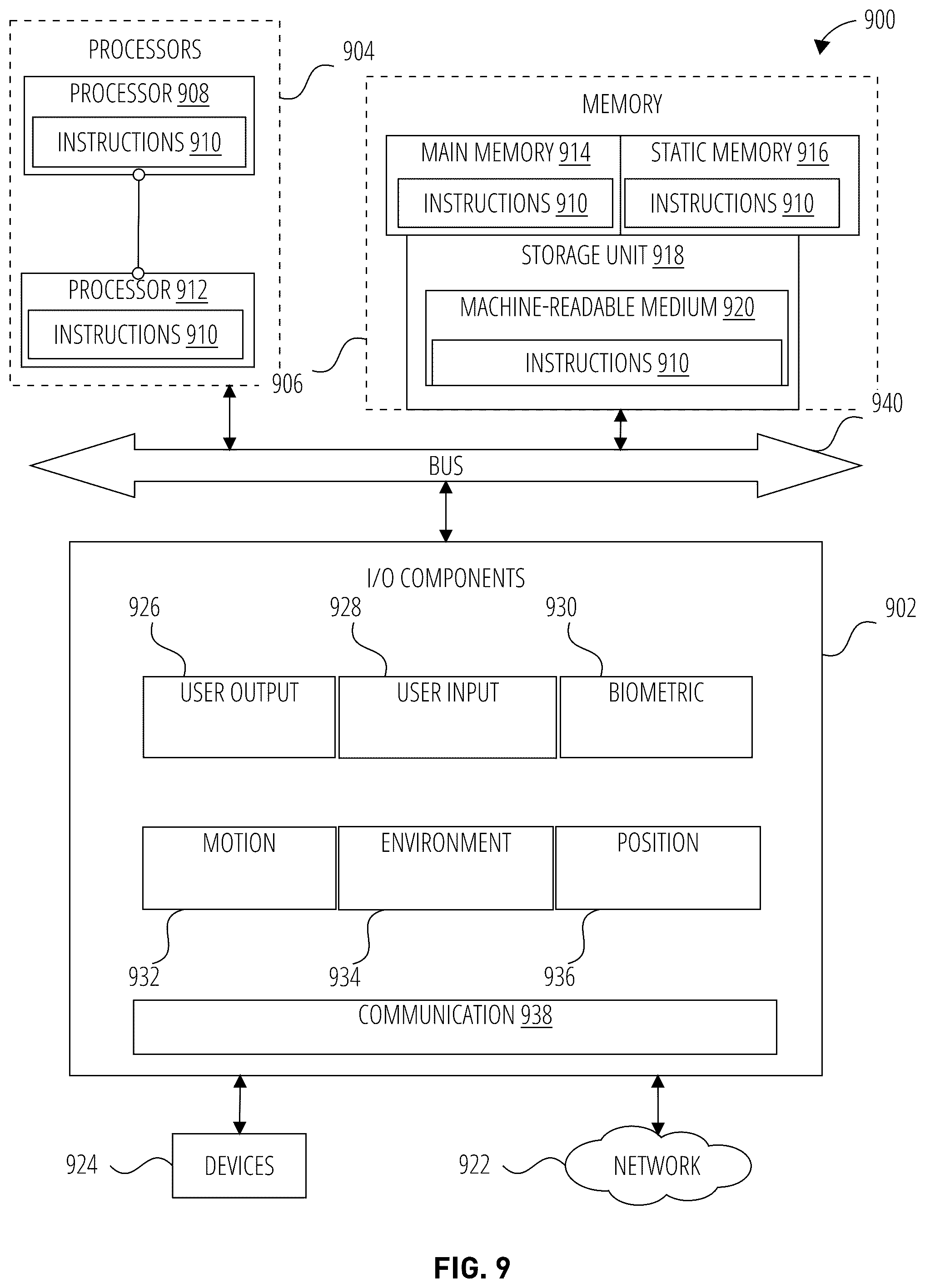 Patent US12321564 Figure 9 – Presenting participant reactions within a virtual working environment