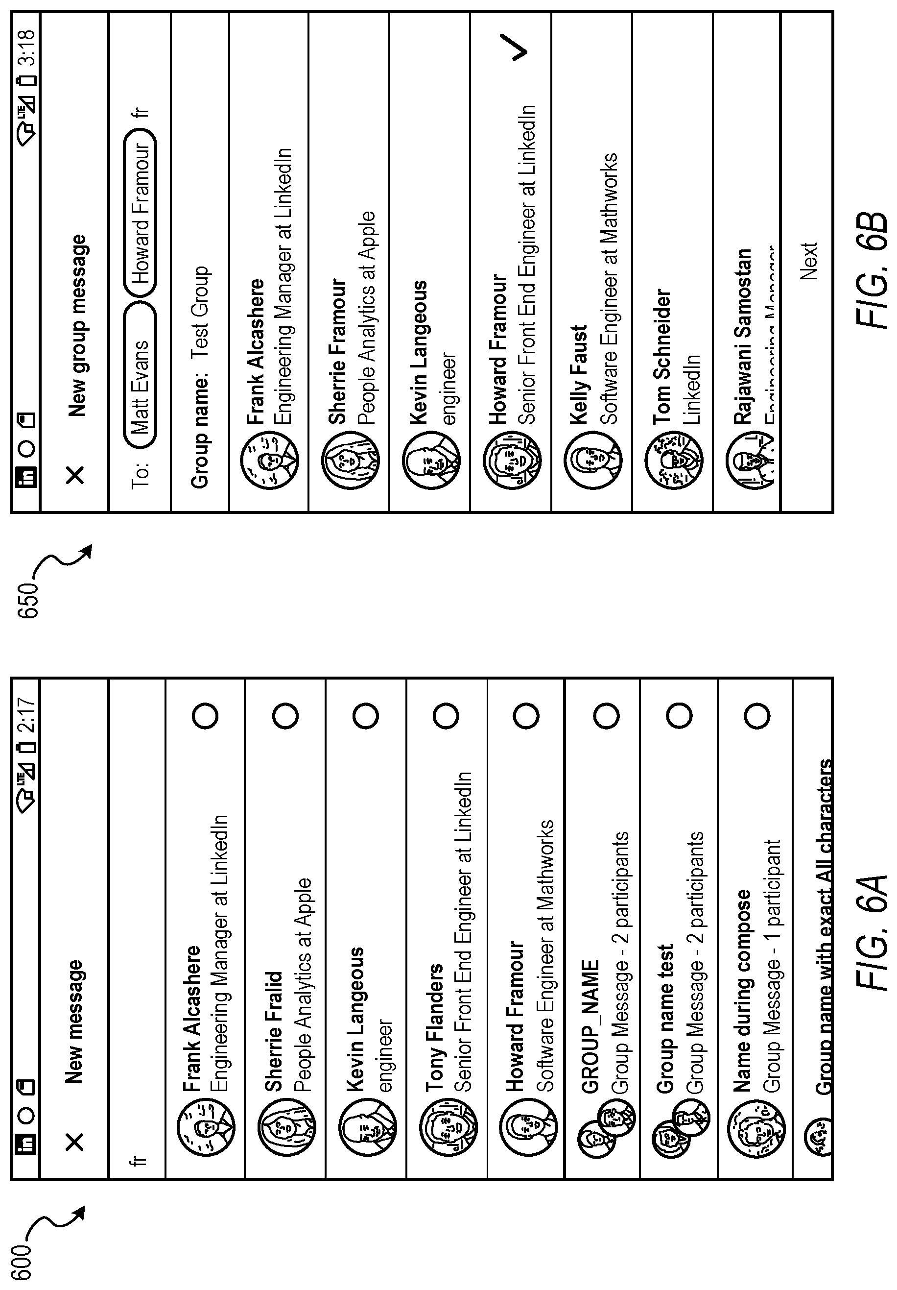 Patent US12321566 Figure 6 – Message application improvement for recalling one to many private conversations