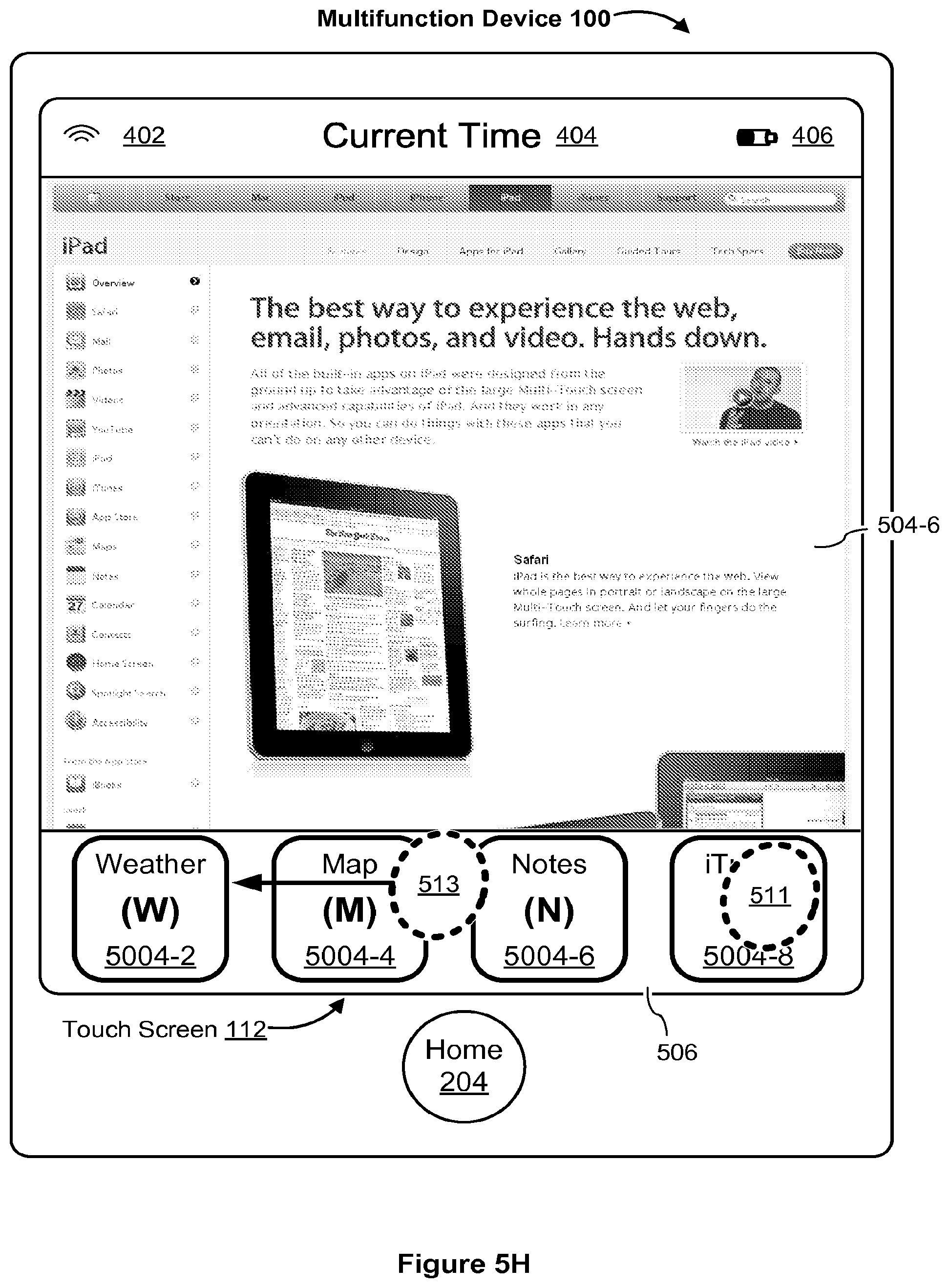 Patent US12321569 Figure 14 – Device, method, and graphical user interface for navigation of concurrently open software applications