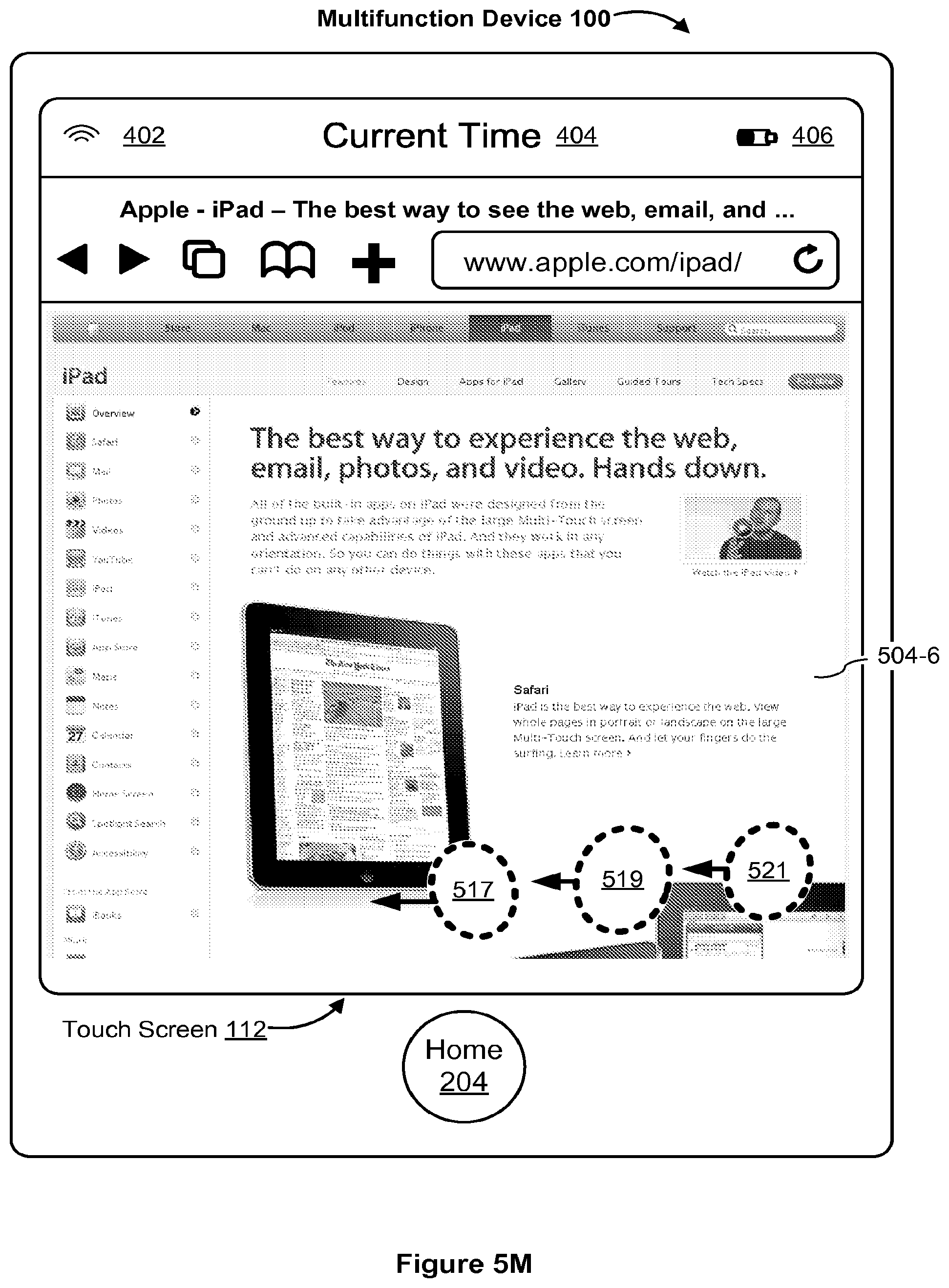 Patent US12321569 Figure 19 – Device, method, and graphical user interface for navigation of concurrently open software applications