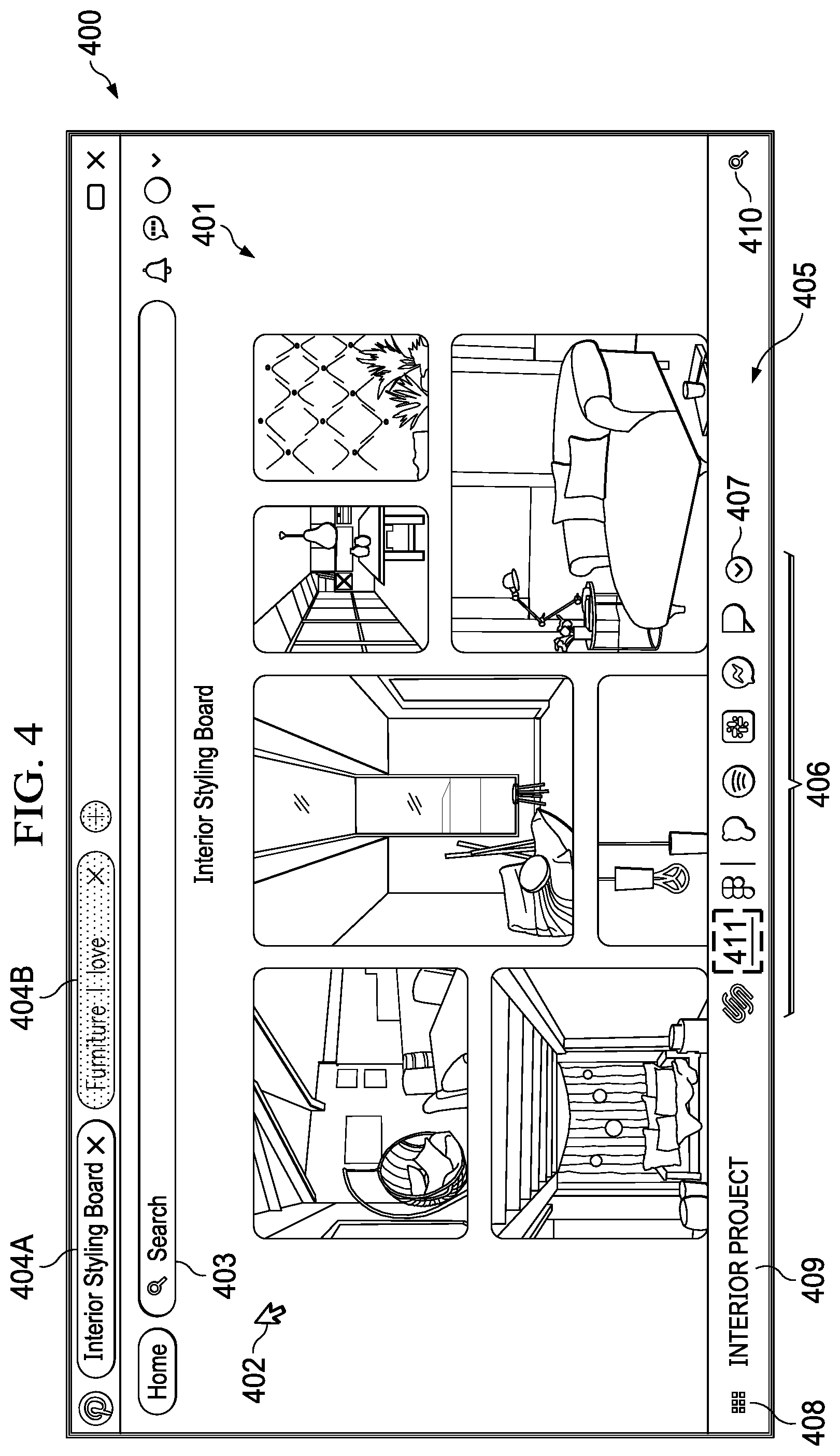 Patent US12321572 Figure 4 – Application management and navigation of web applications in a web-based environment
