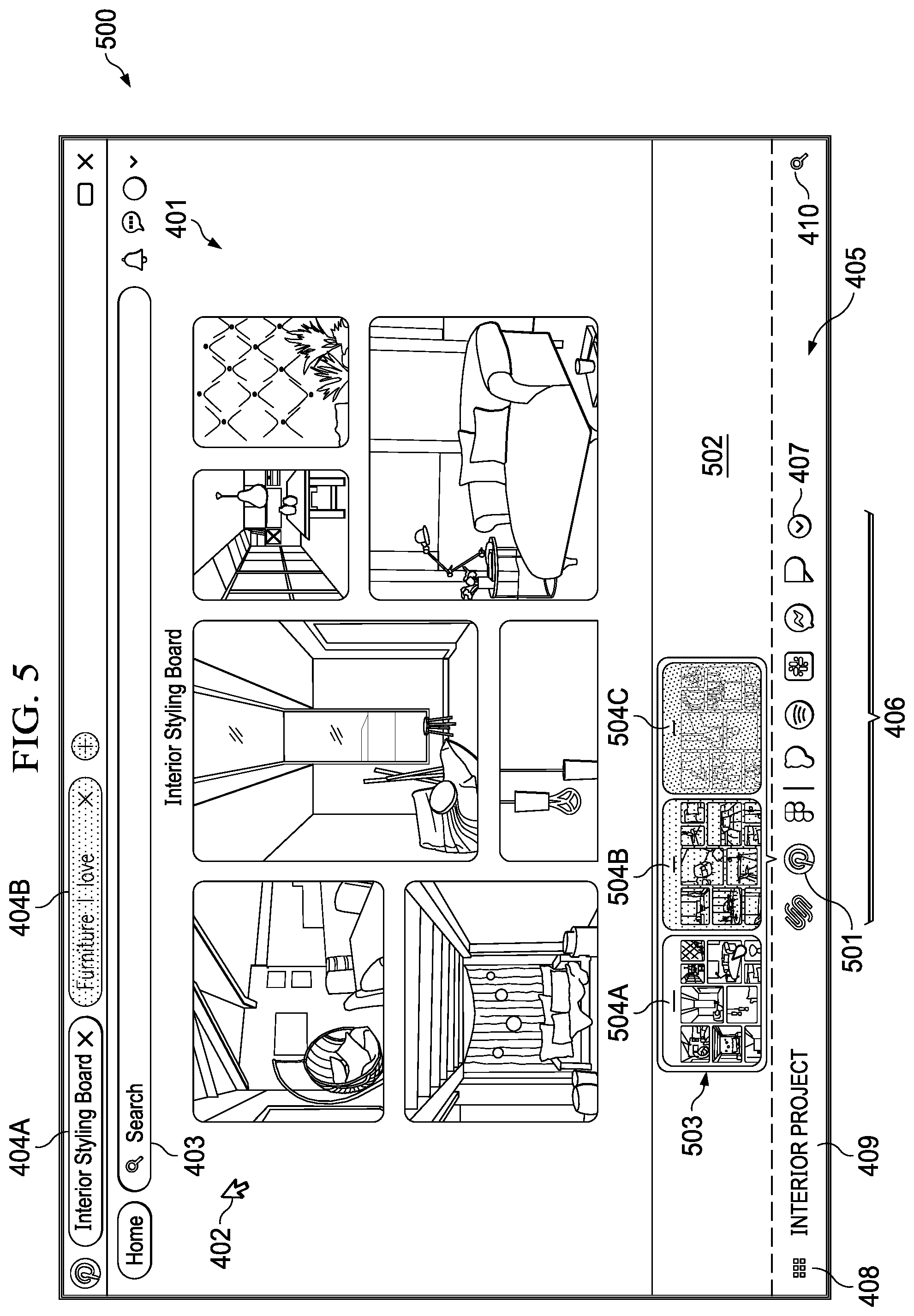 Patent US12321572 Figure 5 – Application management and navigation of web applications in a web-based environment