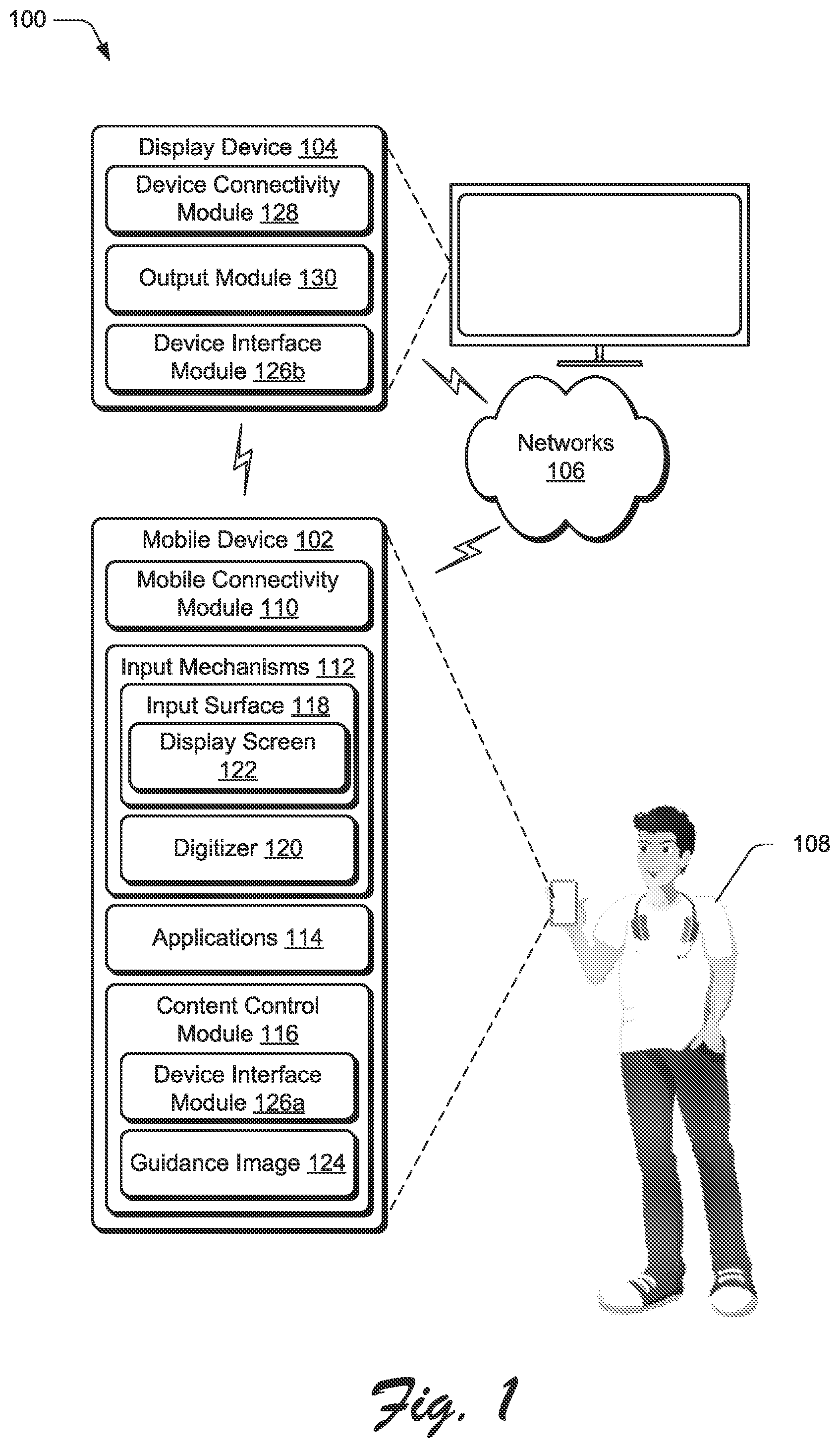 Patent US12321579 Figure 1 – Guidance image generation for a mobile device