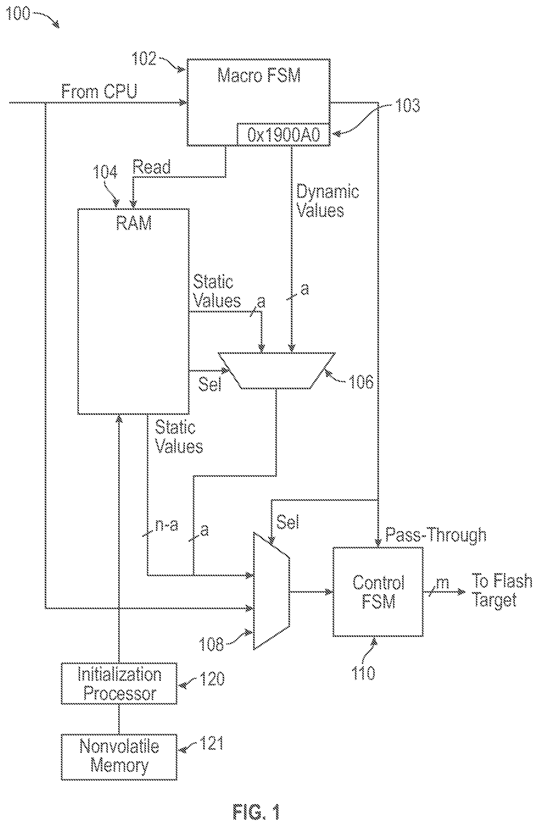 Patent US12321599 Figure 1 – Protocol agnostic control of NAND flash